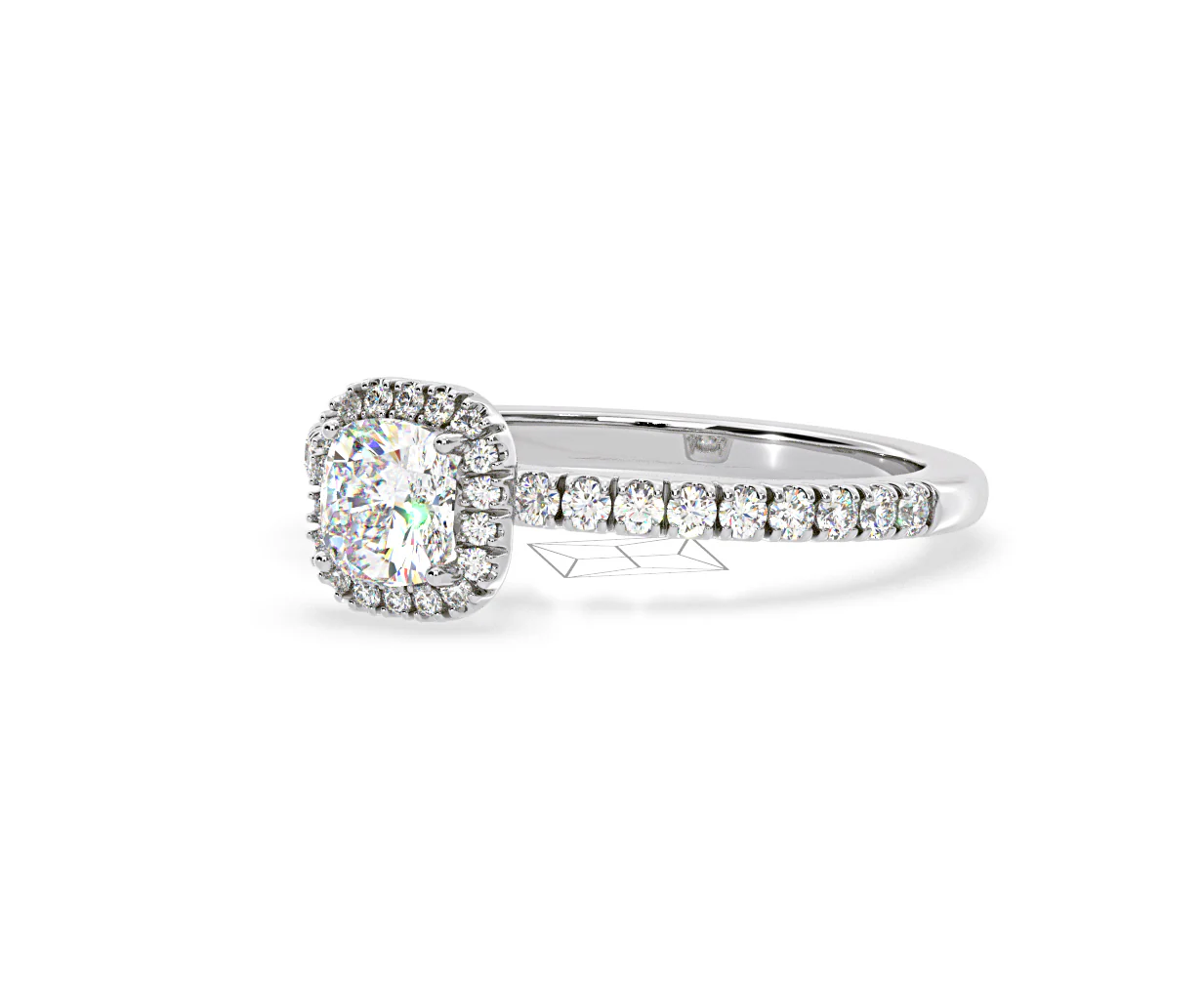Beatrice Lab Diamond Halo Engagement Ring in Platinum 1ct F/VS1 - Image 95