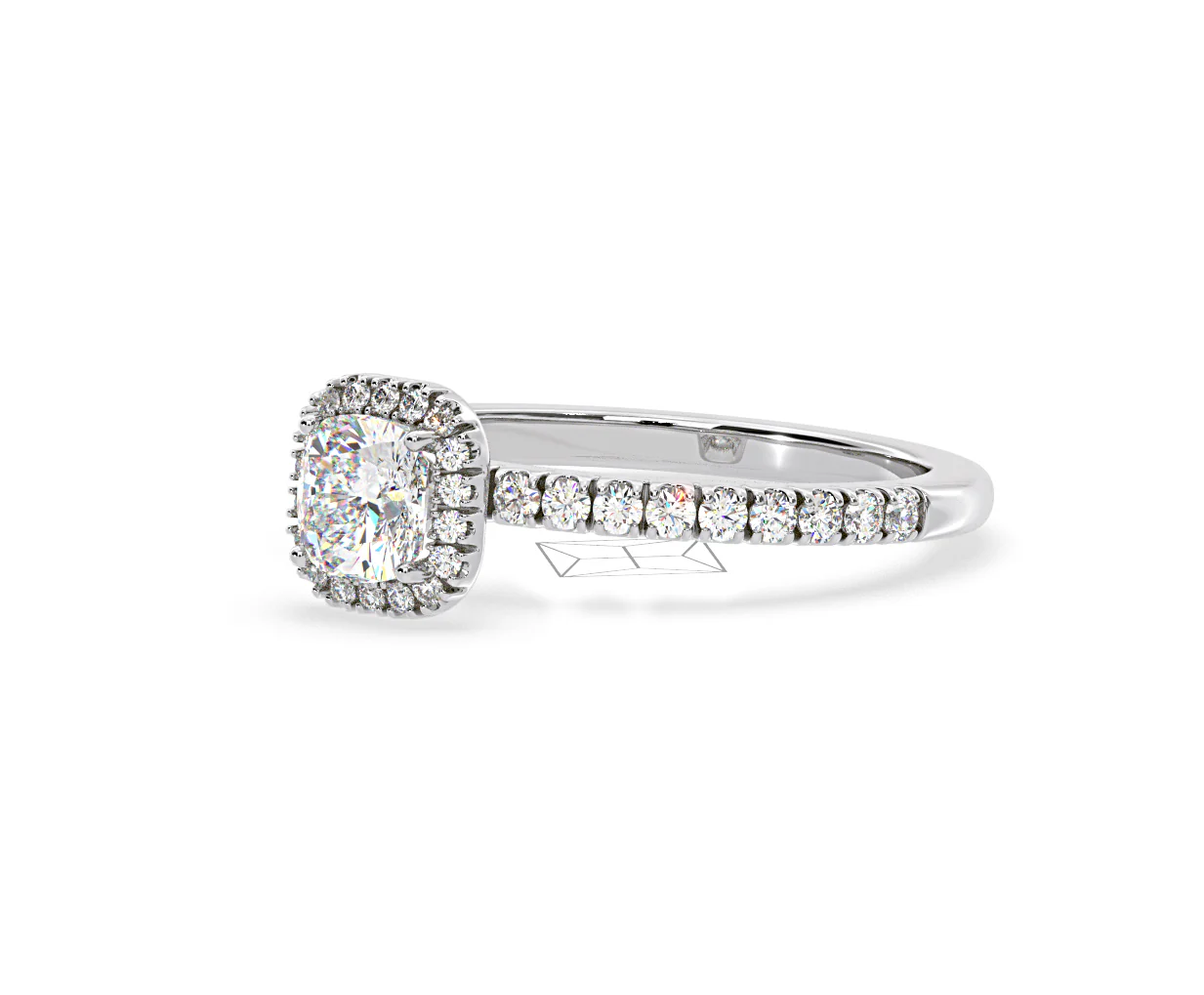 Beatrice Lab Diamond Halo Engagement Ring in Platinum 1ct F/VS1 - Image 96