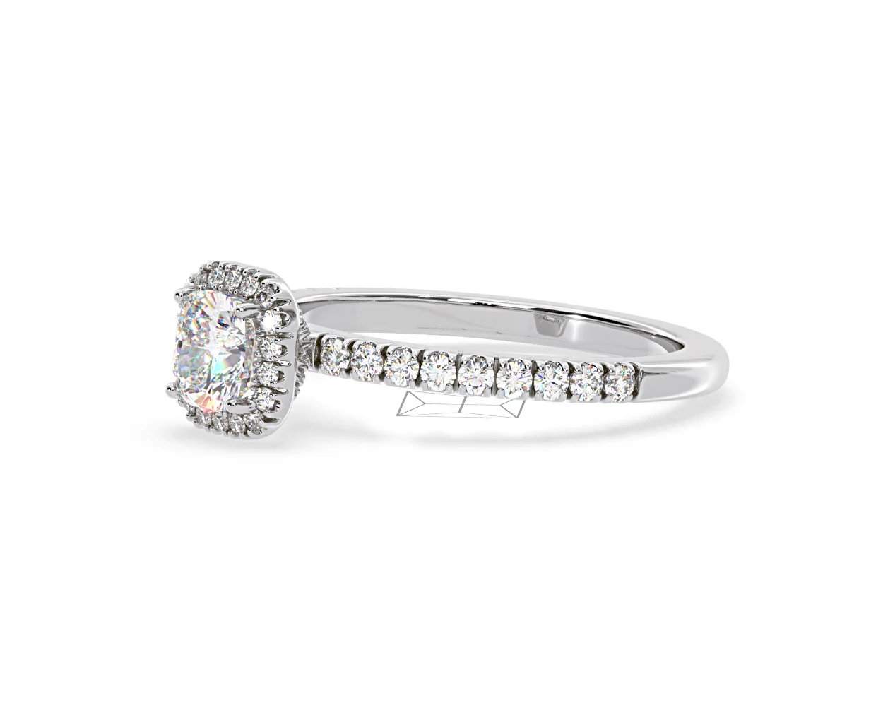 Beatrice Lab Diamond Halo Engagement Ring in Platinum 1ct F/VS1 - Image 99