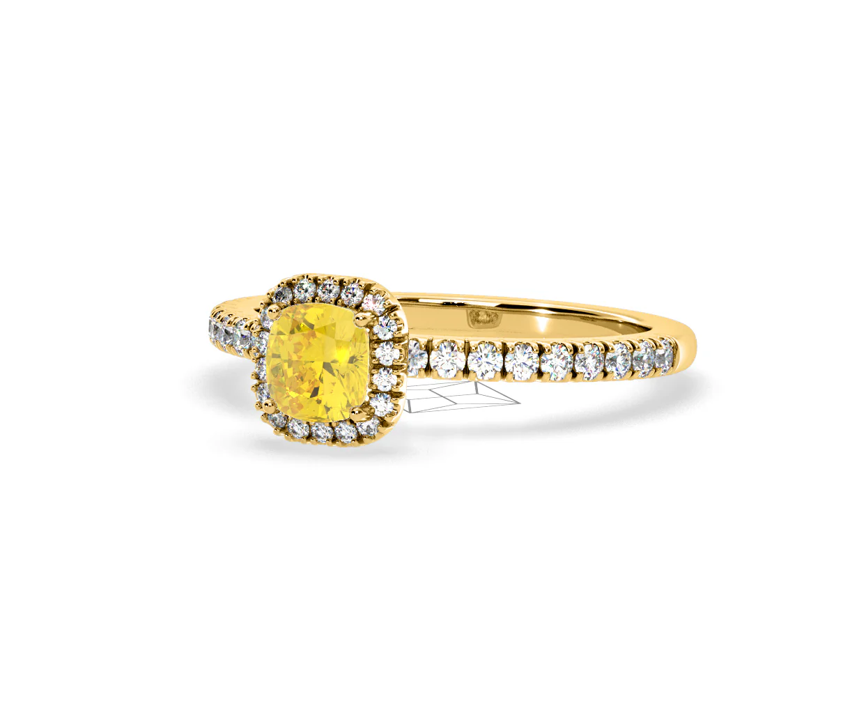 Beatrice Yellow Lab Diamond 1.00ct Cushion Halo Ring in 18K Yellow Gold- Elara Collection - Image 12