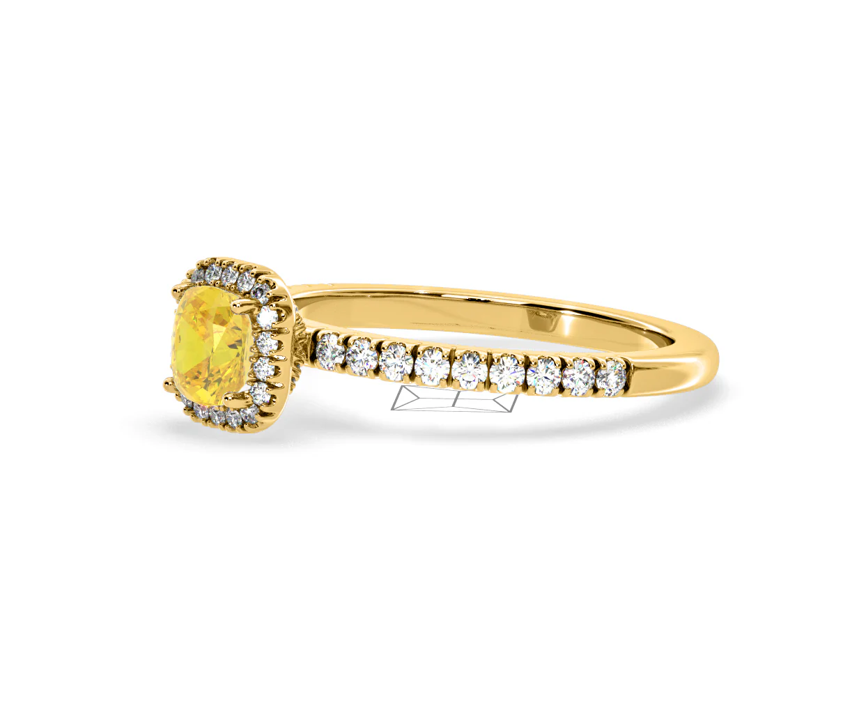 Beatrice Yellow Lab Diamond 1.00ct Cushion Halo Ring in 18K Yellow Gold- Elara Collection - Image 18