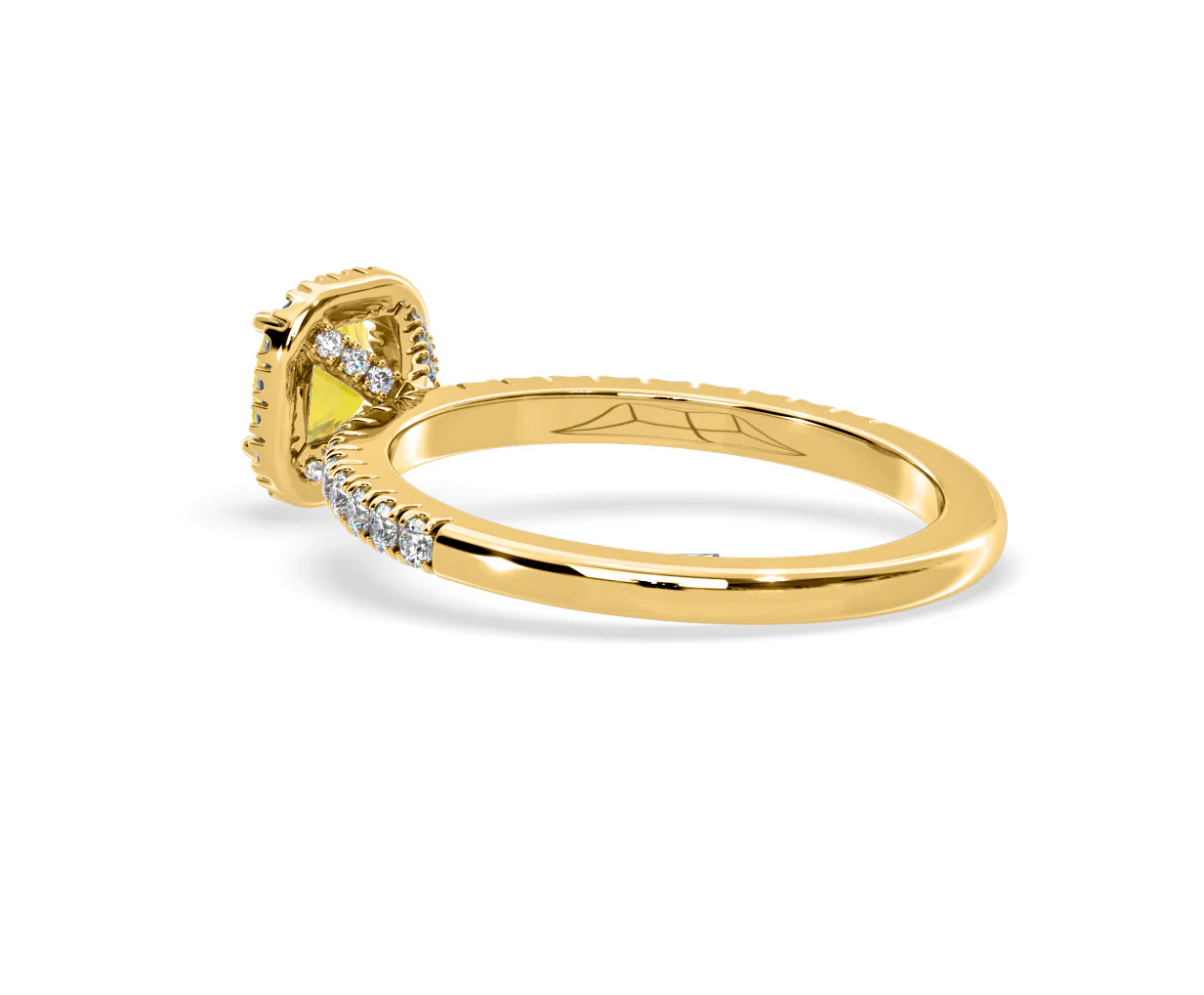 Beatrice Yellow Lab Diamond 1.00ct Cushion Halo Ring in 18K Yellow Gold- Elara Collection - Image 36