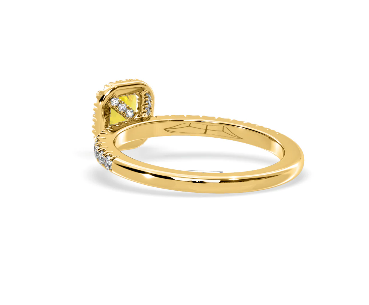 Beatrice Yellow Lab Diamond 1.00ct Cushion Halo Ring in 18K Yellow Gold- Elara Collection - Image 39
