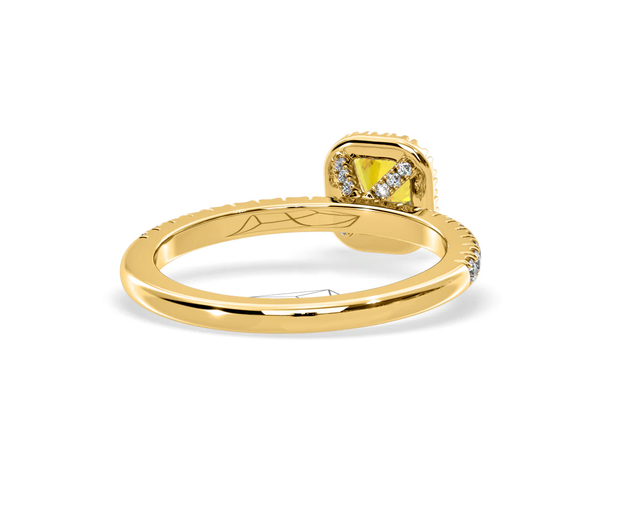 Beatrice Yellow Lab Diamond 1.00ct Cushion Halo Ring in 18K Yellow Gold- Elara Collection - Image 51