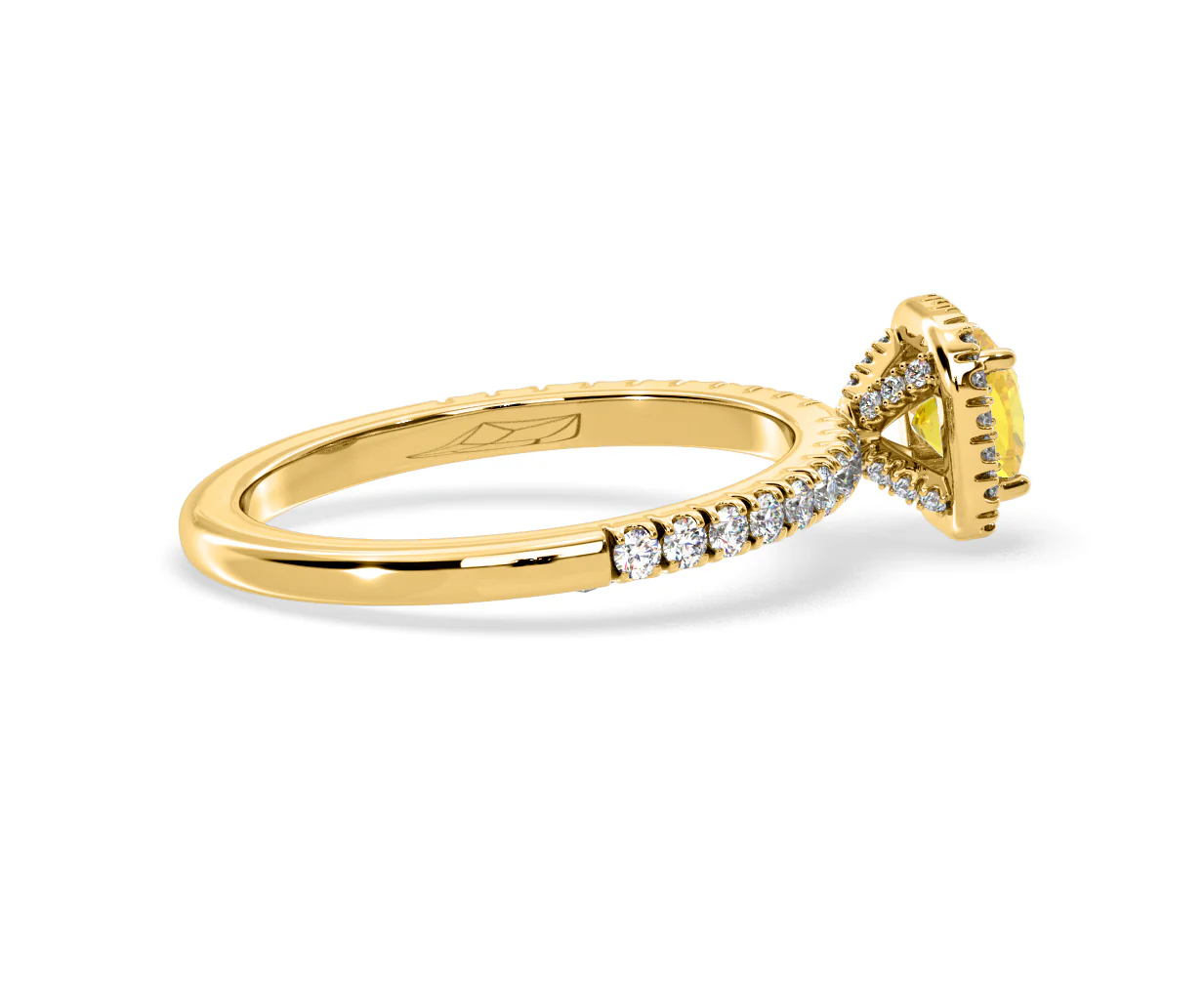 Beatrice Yellow Lab Diamond 1.00ct Cushion Halo Ring in 18K Yellow Gold- Elara Collection - Image 63