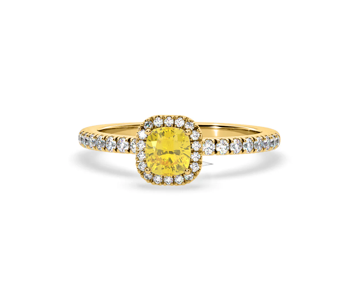 Beatrice Yellow Lab Diamond 1.00ct Cushion Halo Ring in 18K Yellow Gold- Elara Collection - Image 8