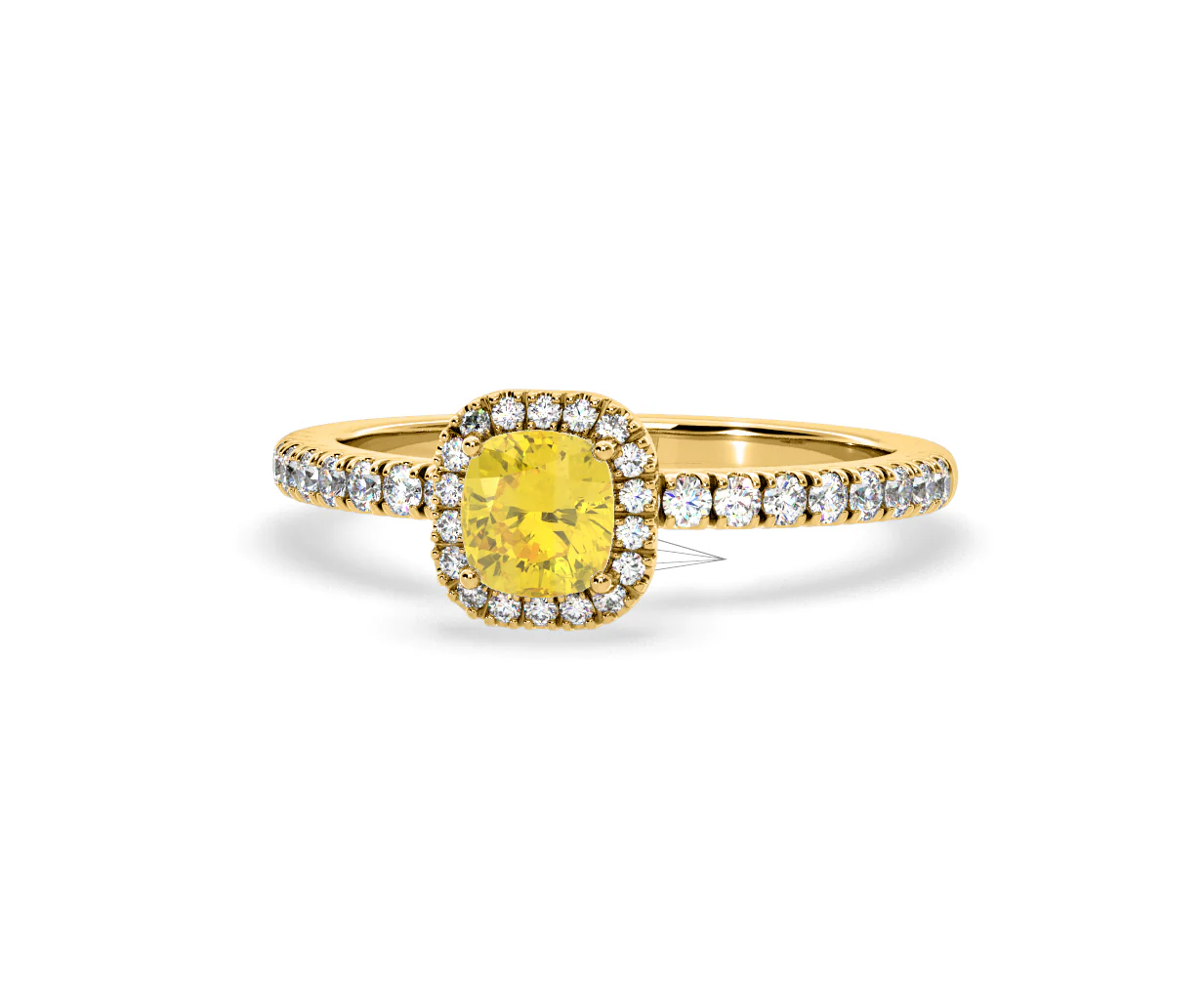 Beatrice Yellow Lab Diamond 1.00ct Cushion Halo Ring in 18K Yellow Gold- Elara Collection - Image 9