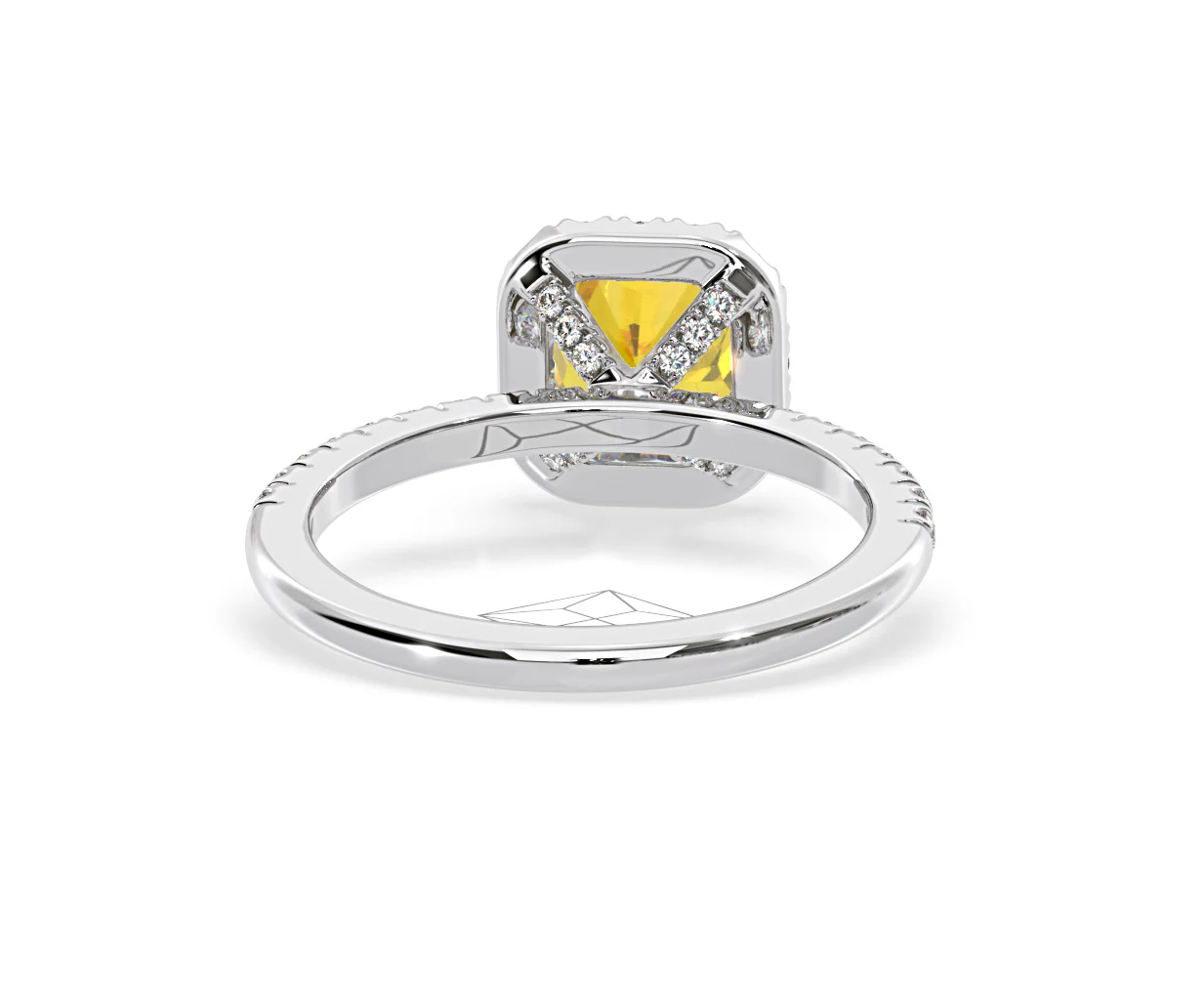Beatrice Yellow Lab Diamond 1.65ct Cushion Halo Ring in 18K White Gold- Elara Collection - Image 48