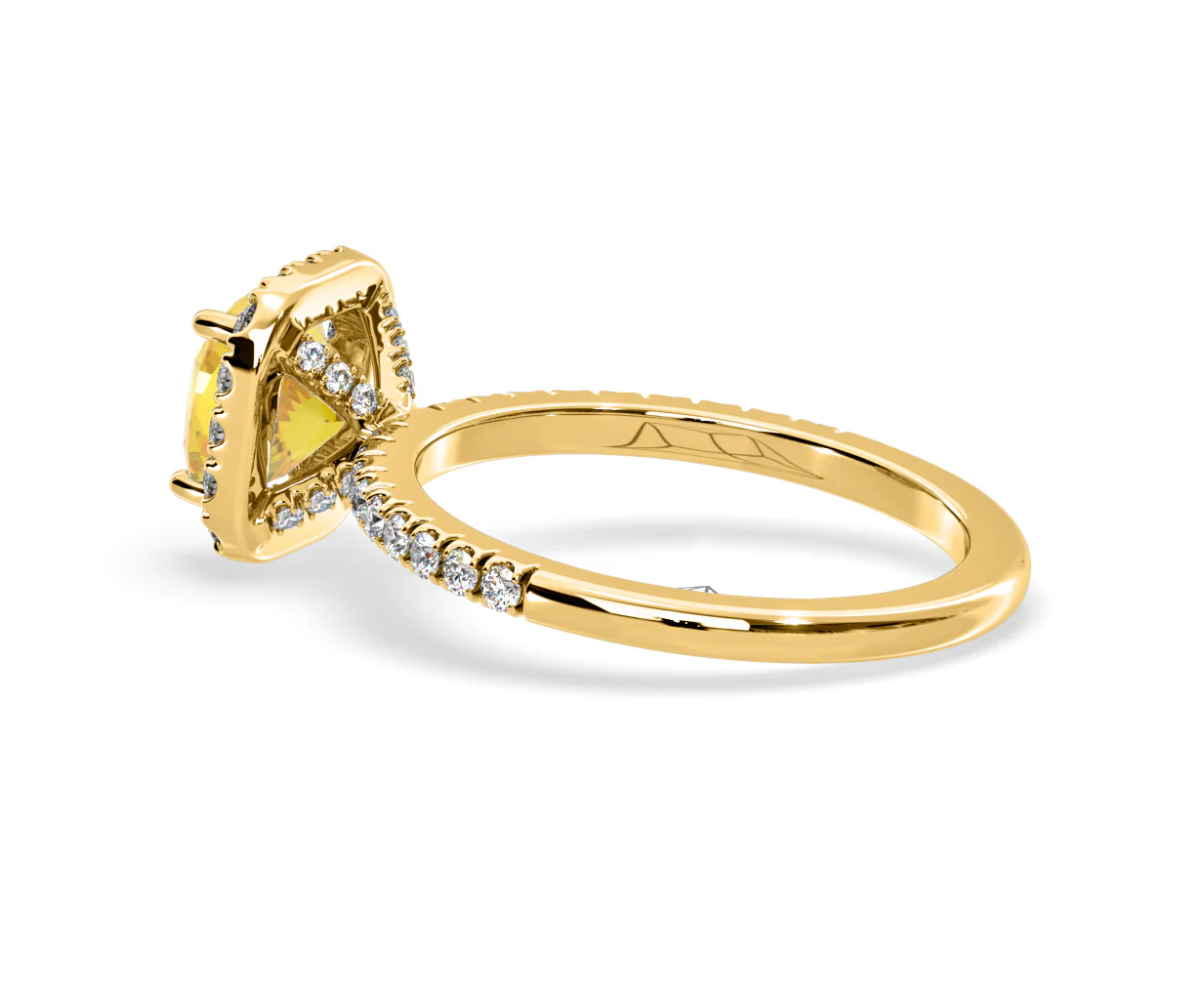 Beatrice Yellow Lab Diamond 1.65ct Cushion Halo Ring in 18K Yellow Gold- Elara Collection - Image 33