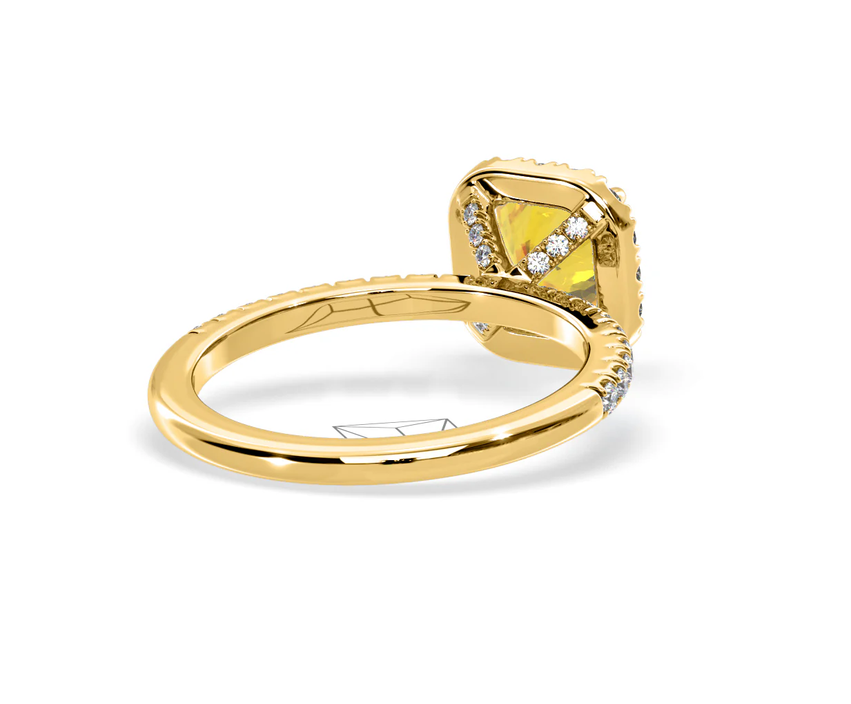 Beatrice Yellow Lab Diamond 1.65ct Cushion Halo Ring in 18K Yellow Gold- Elara Collection - Image 53