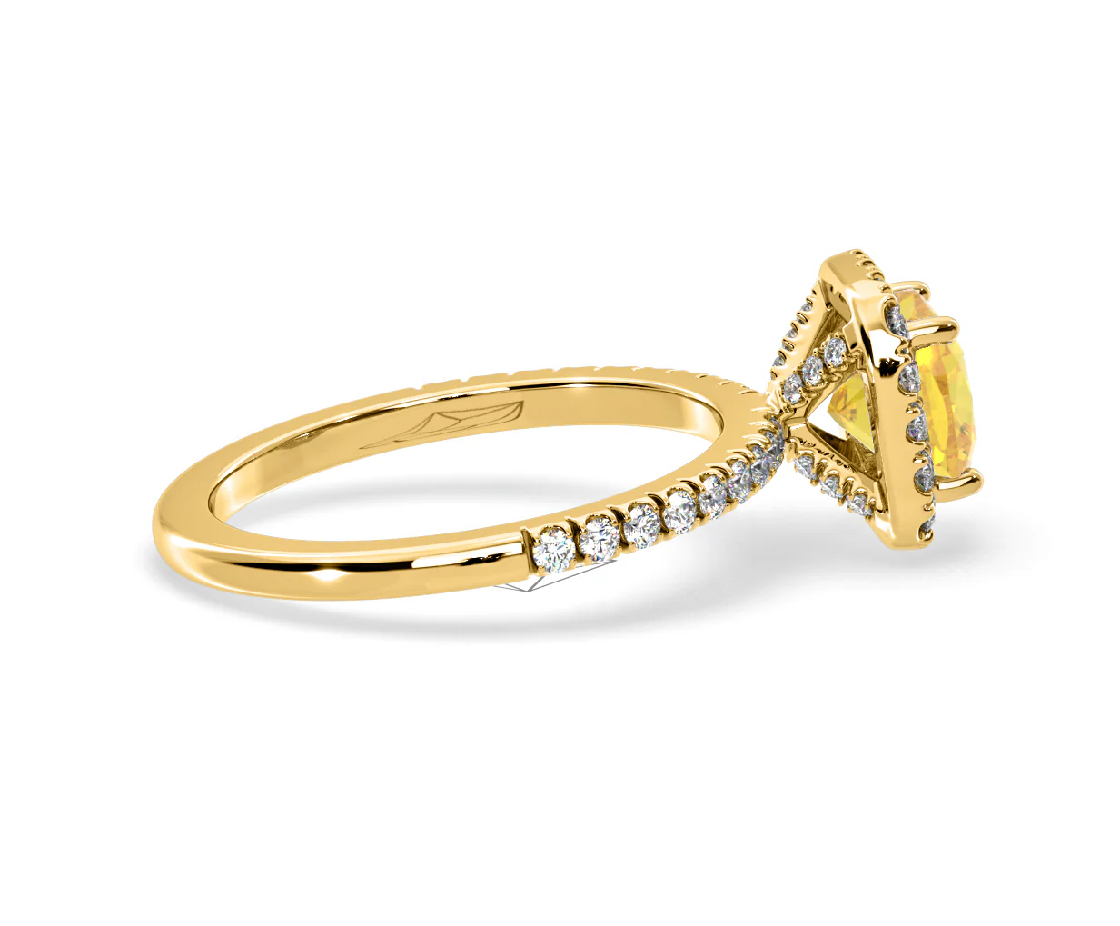 Beatrice Yellow Lab Diamond 1.65ct Cushion Halo Ring in 18K Yellow Gold- Elara Collection - Image 64