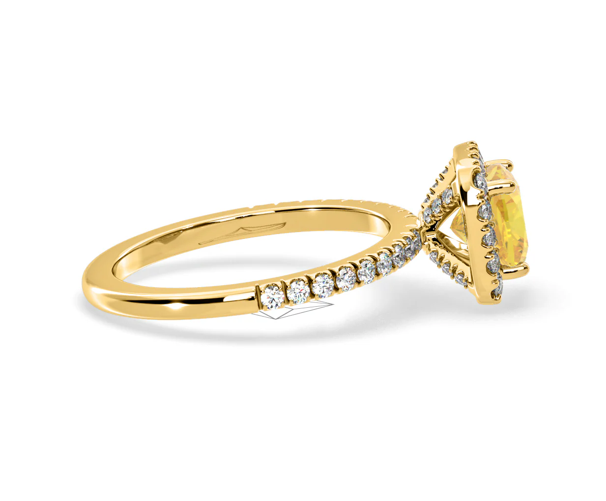 Beatrice Yellow Lab Diamond 1.65ct Cushion Halo Ring in 18K Yellow Gold- Elara Collection - Image 66