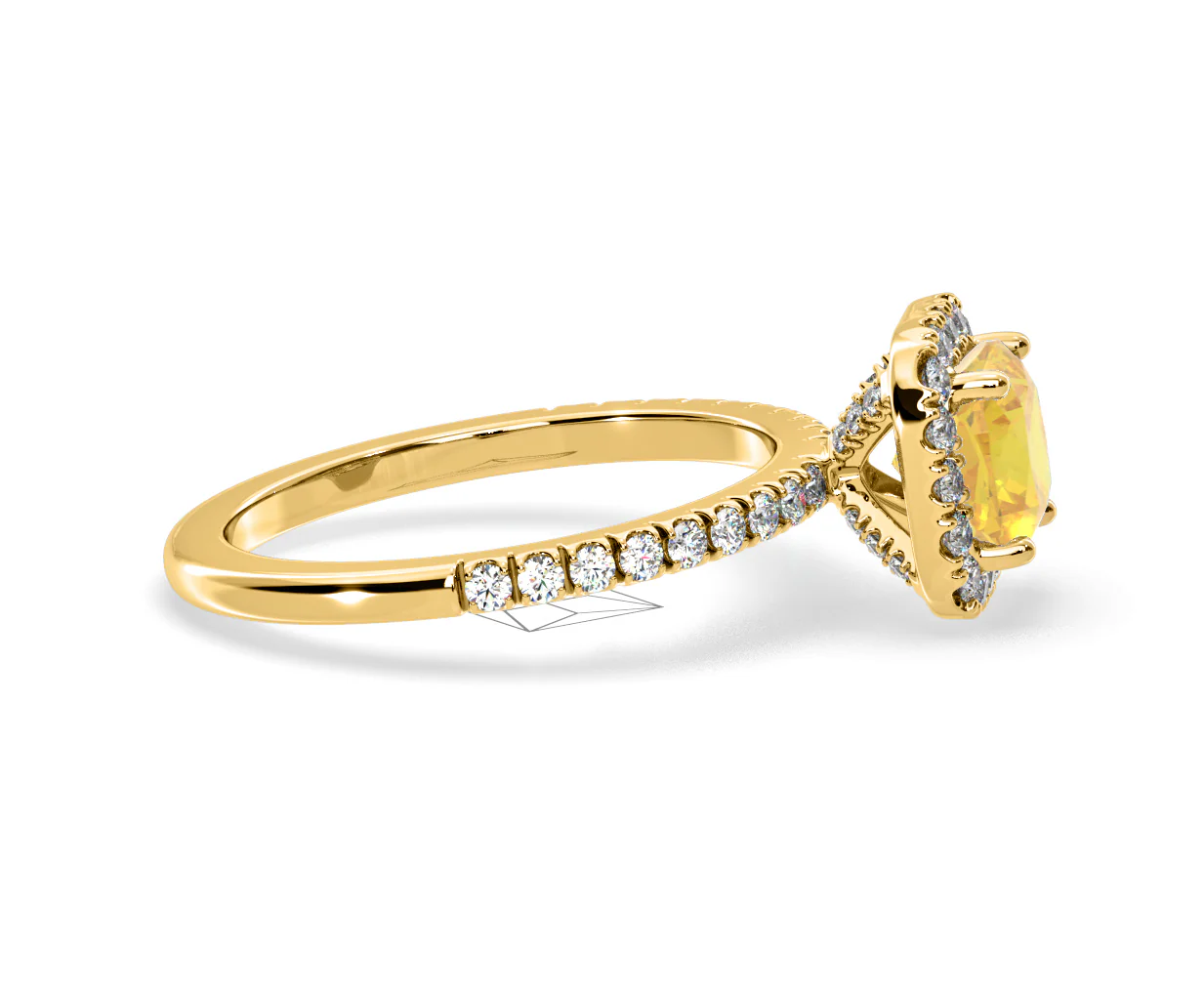 Beatrice Yellow Lab Diamond 1.65ct Cushion Halo Ring in 18K Yellow Gold- Elara Collection - Image 68