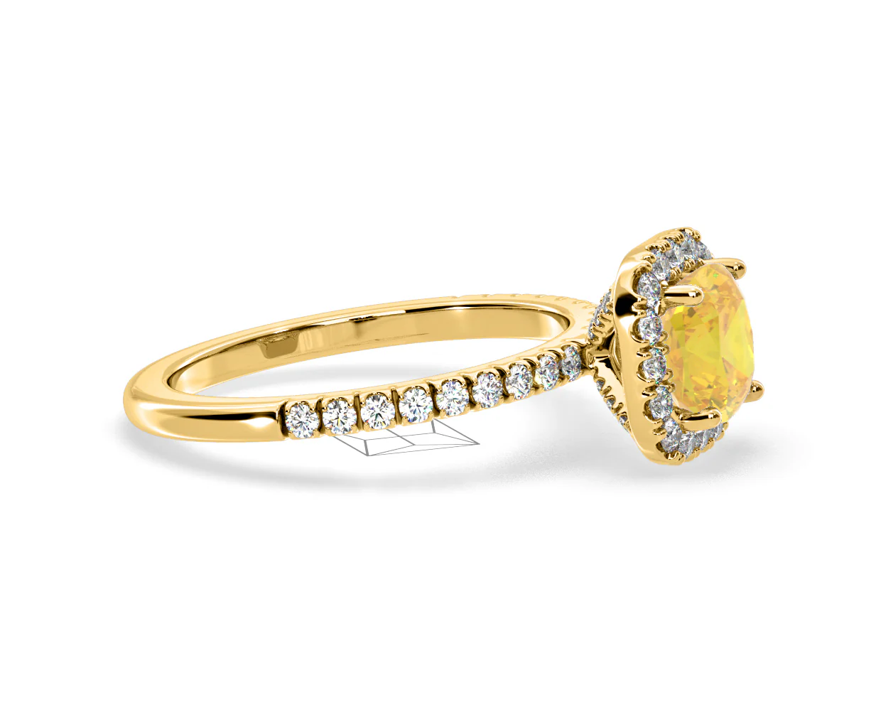 Beatrice Yellow Lab Diamond 1.65ct Cushion Halo Ring in 18K Yellow Gold- Elara Collection - Image 71