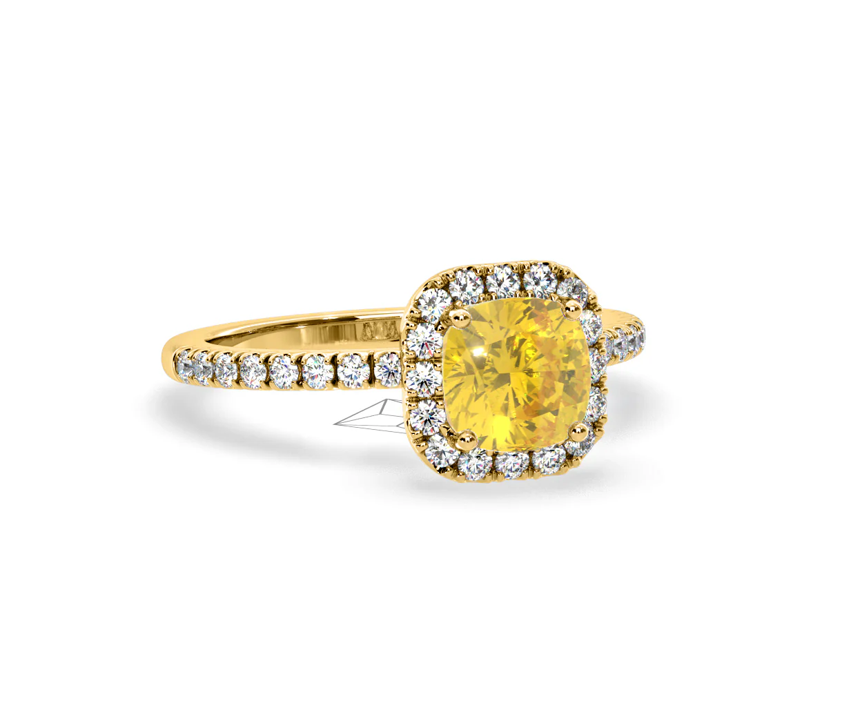 Beatrice Yellow Lab Diamond 1.65ct Cushion Halo Ring in 18K Yellow Gold- Elara Collection - Image 82