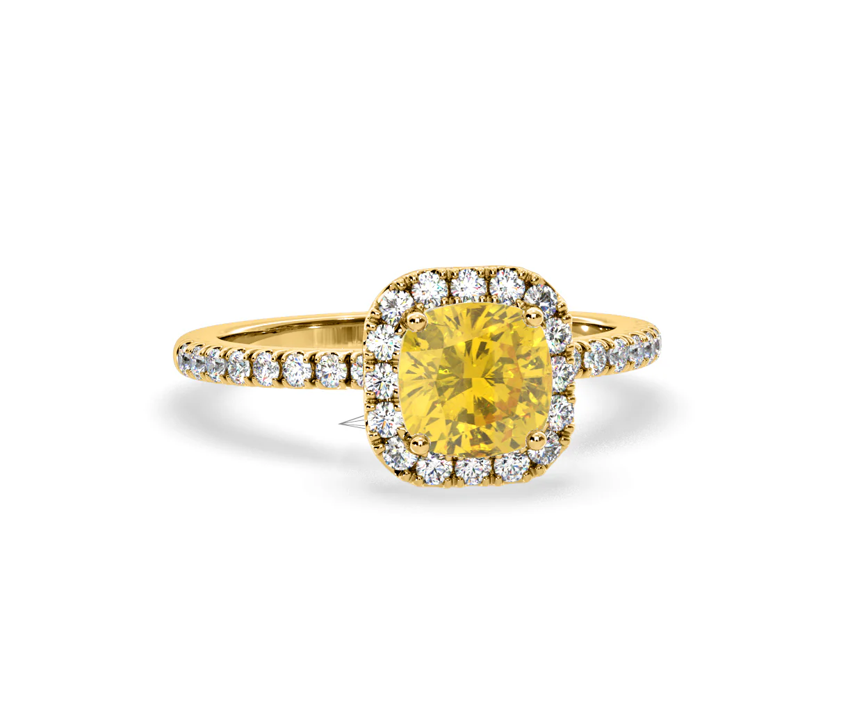 Beatrice Yellow Lab Diamond 1.65ct Cushion Halo Ring in 18K Yellow Gold- Elara Collection - Image 84