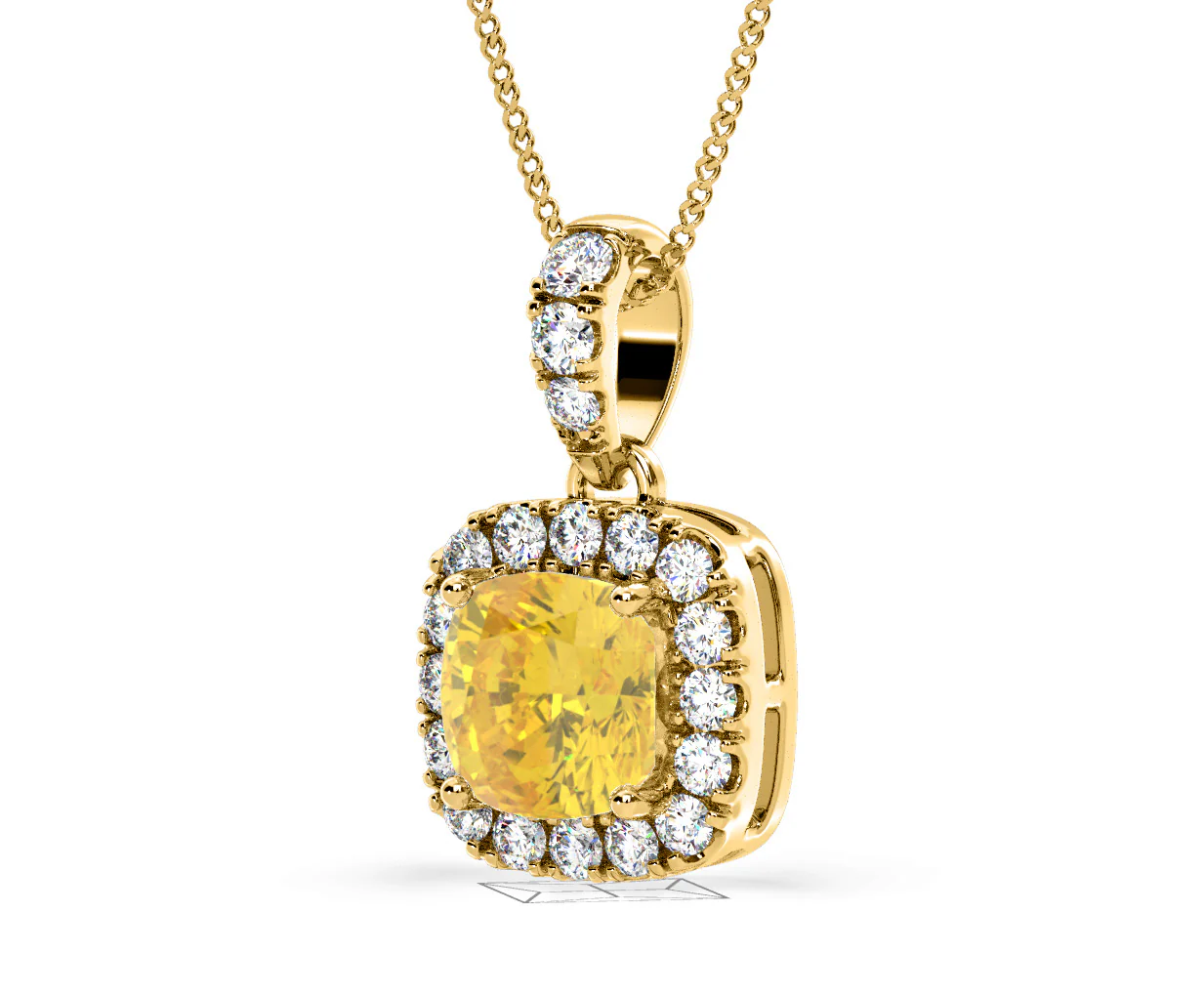 Beatrice Yellow Lab Diamond Cushion Cut Necklace 1.38ct in 18K Gold - Elara Collection - Image 17