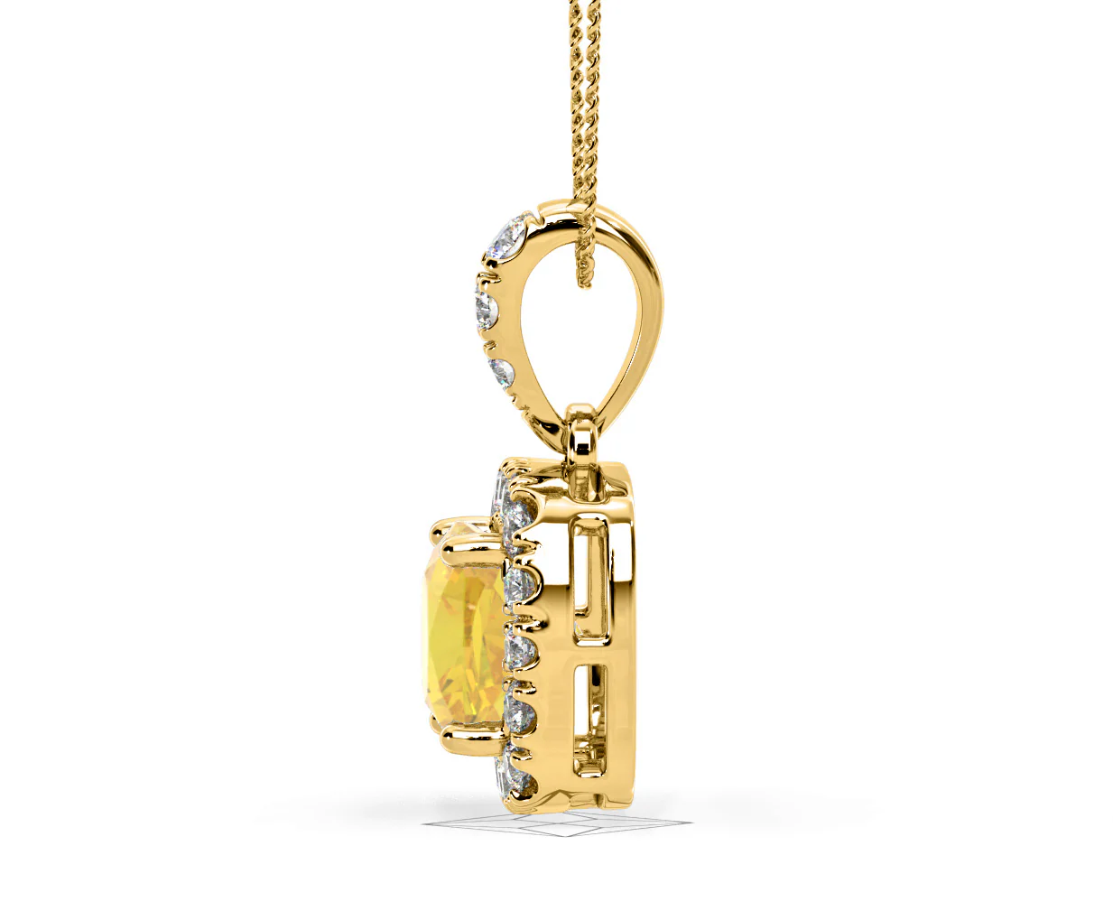Beatrice Yellow Lab Diamond Cushion Cut Necklace 1.38ct in 18K Gold - Elara Collection - Image 29