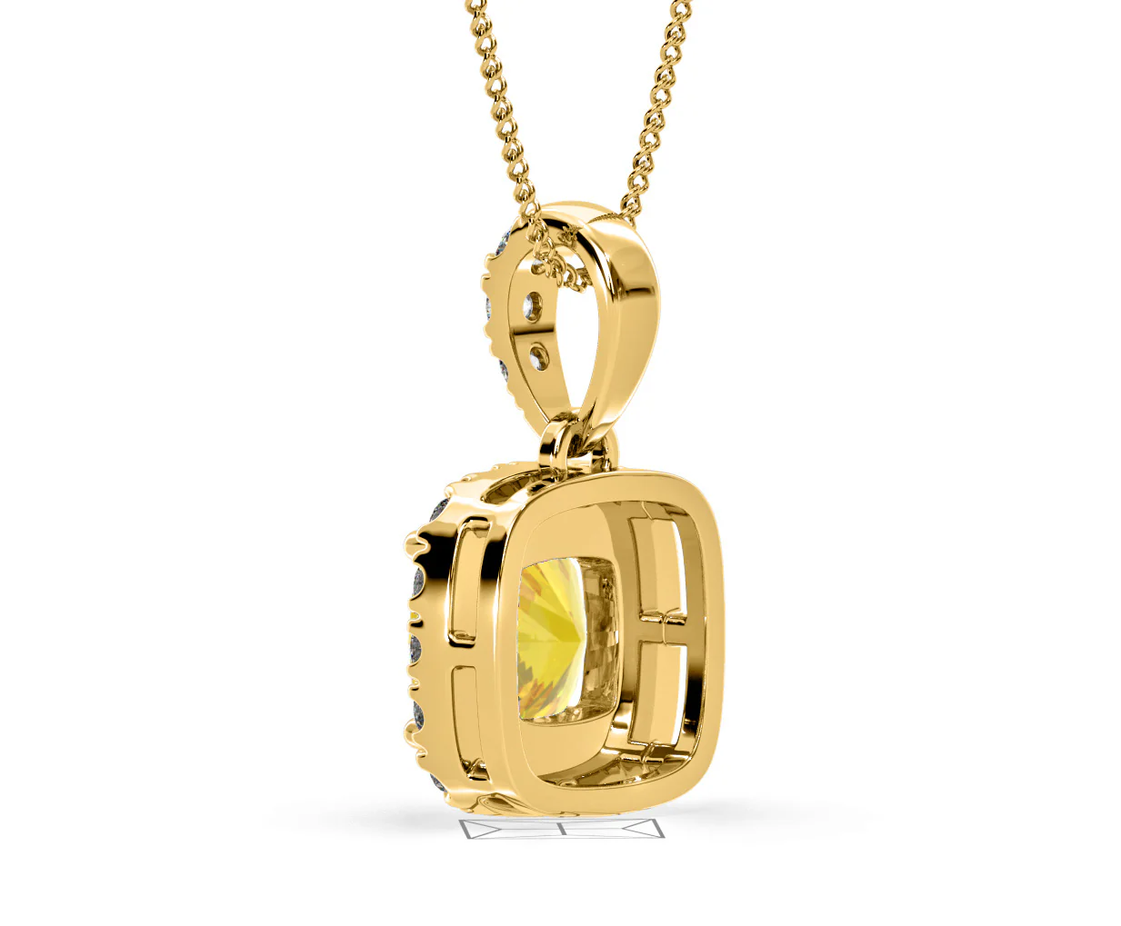 Beatrice Yellow Lab Diamond Cushion Cut Necklace 1.38ct in 18K Gold - Elara Collection - Image 39