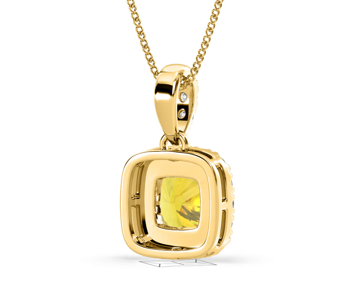 Beatrice Yellow Lab Diamond Cushion Cut Necklace 1.38ct in 18K Gold - Elara Collection - Image 55