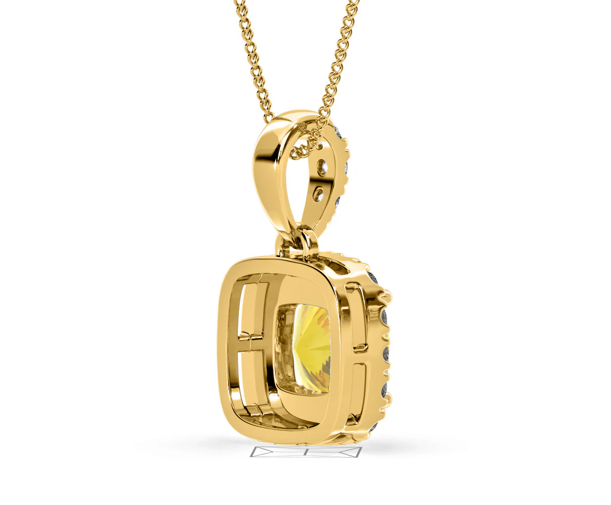 Beatrice Yellow Lab Diamond Cushion Cut Necklace 1.38ct in 18K Gold - Elara Collection - Image 60