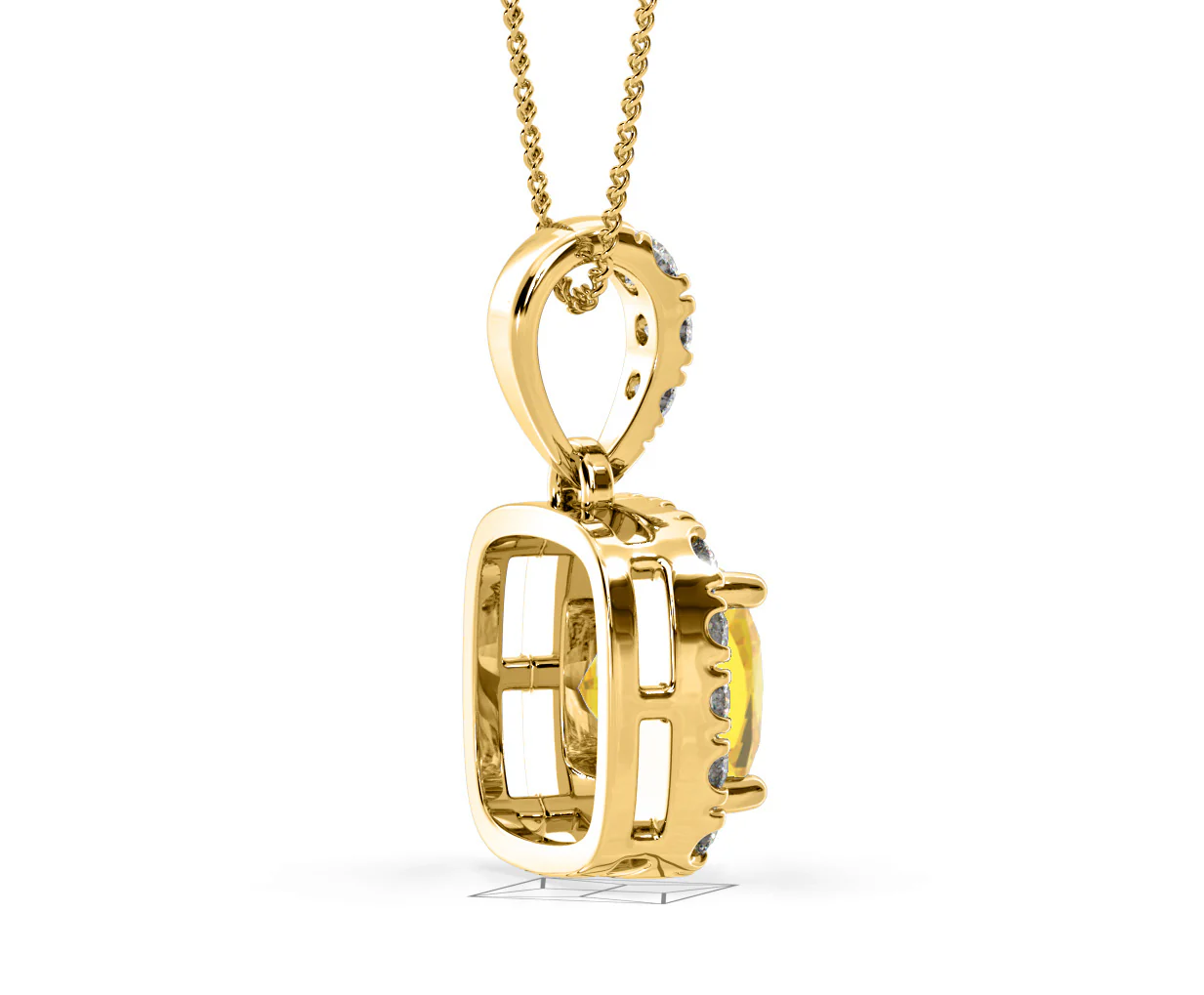 Beatrice Yellow Lab Diamond Cushion Cut Necklace 1.38ct in 18K Gold - Elara Collection - Image 64