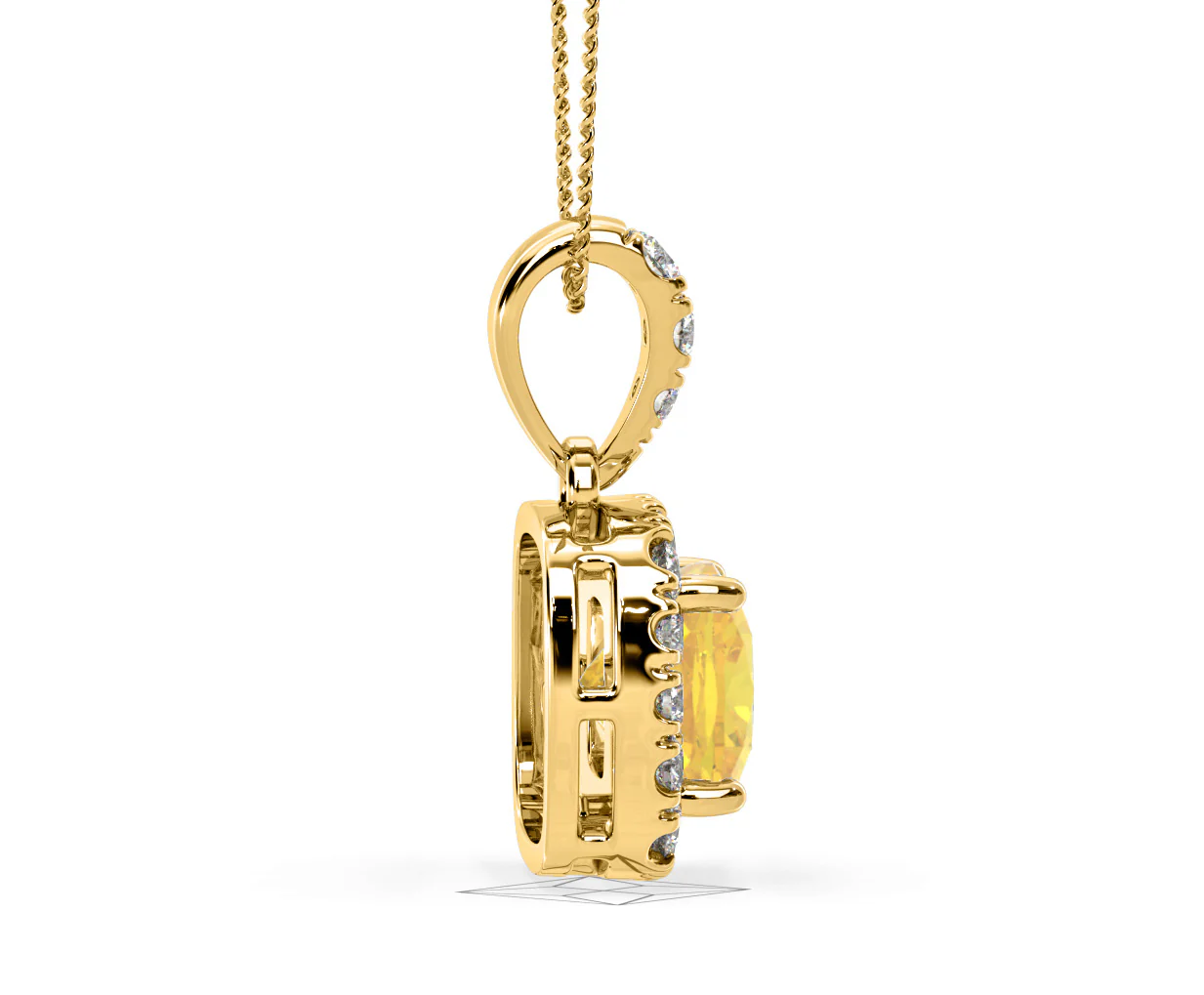 Beatrice Yellow Lab Diamond Cushion Cut Necklace 1.38ct in 18K Gold - Elara Collection - Image 68
