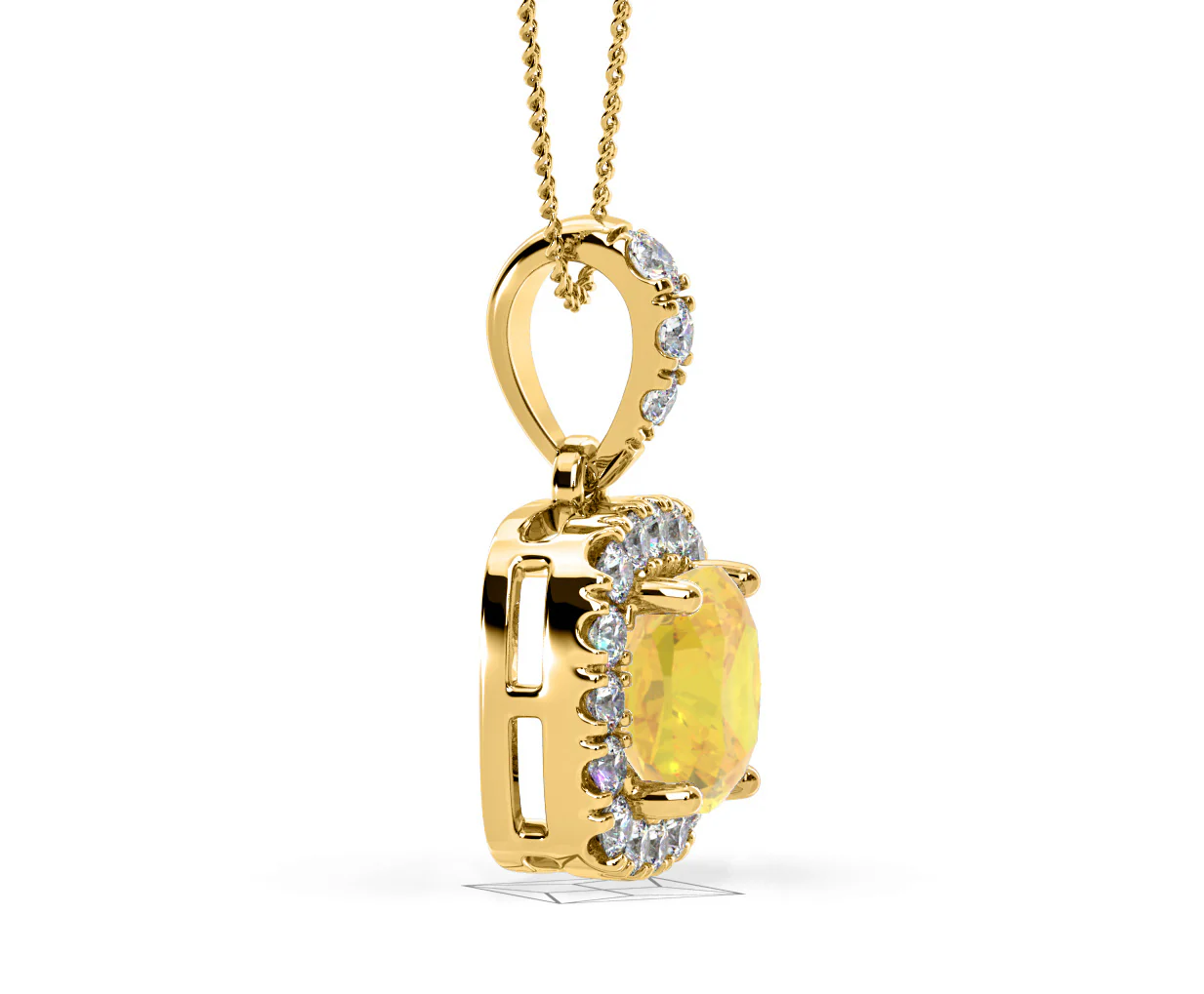 Beatrice Yellow Lab Diamond Cushion Cut Necklace 1.38ct in 18K Gold - Elara Collection - Image 73