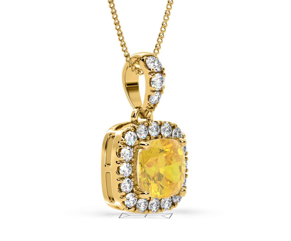 Beatrice Yellow Lab Diamond Cushion Cut Necklace 1.38ct in 18K Gold - Elara Collection - Image 80