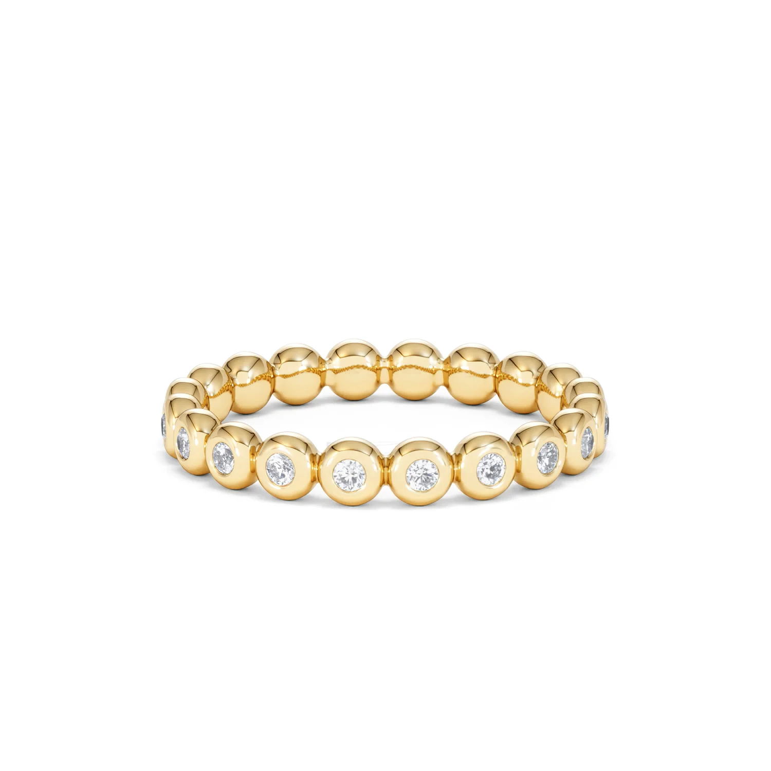 Bezel-Set Eternity Lab Diamond Ring 0.33ct in 18K Gold Vermeil - Image 40
