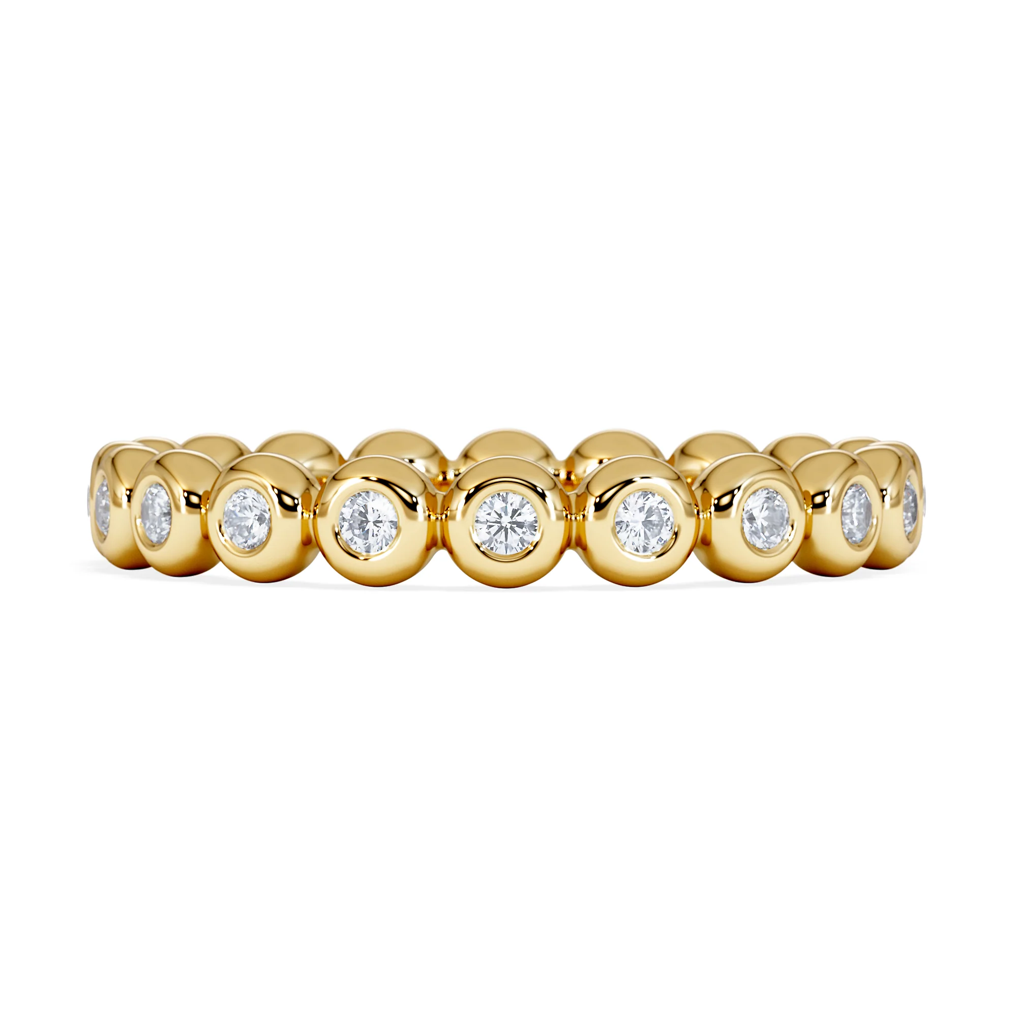 Bezel-Set Eternity Lab Diamond Ring 0.33ct in 18K Gold Vermeil - Image 7