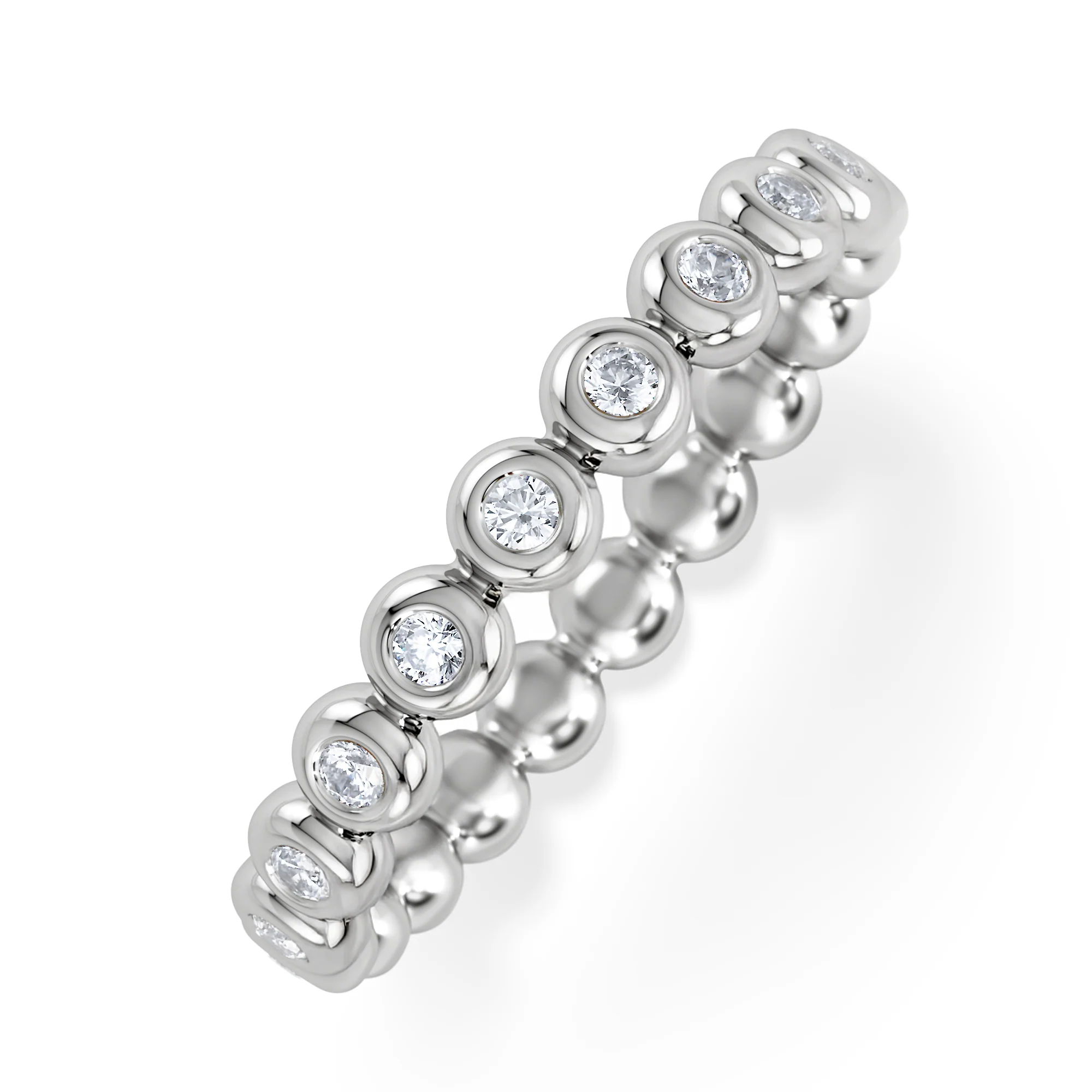 Bezel-Set Eternity Lab Diamond Ring 0.33ct in 9K White Gold