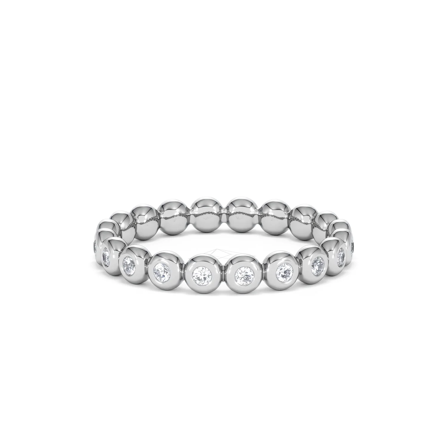 Bezel-Set Eternity Lab Diamond Ring 0.33ct in 9K White Gold - Image 13