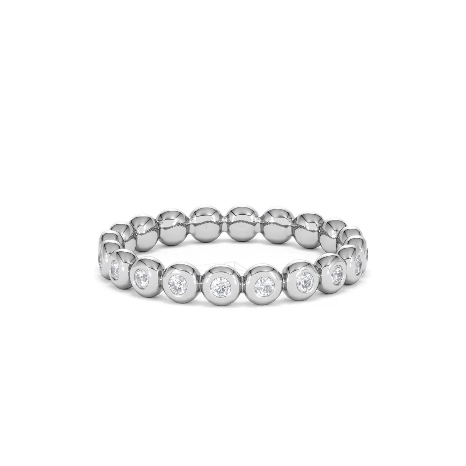 Bezel-Set Eternity Lab Diamond Ring 0.33ct in 9K White Gold - Image 26