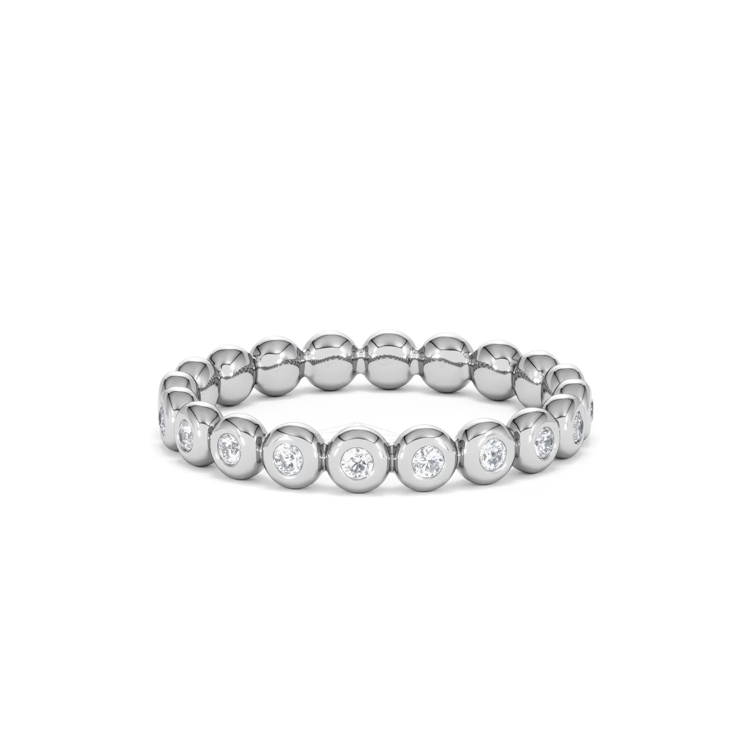 Bezel-Set Eternity Lab Diamond Ring 0.33ct in 9K White Gold - Image 30