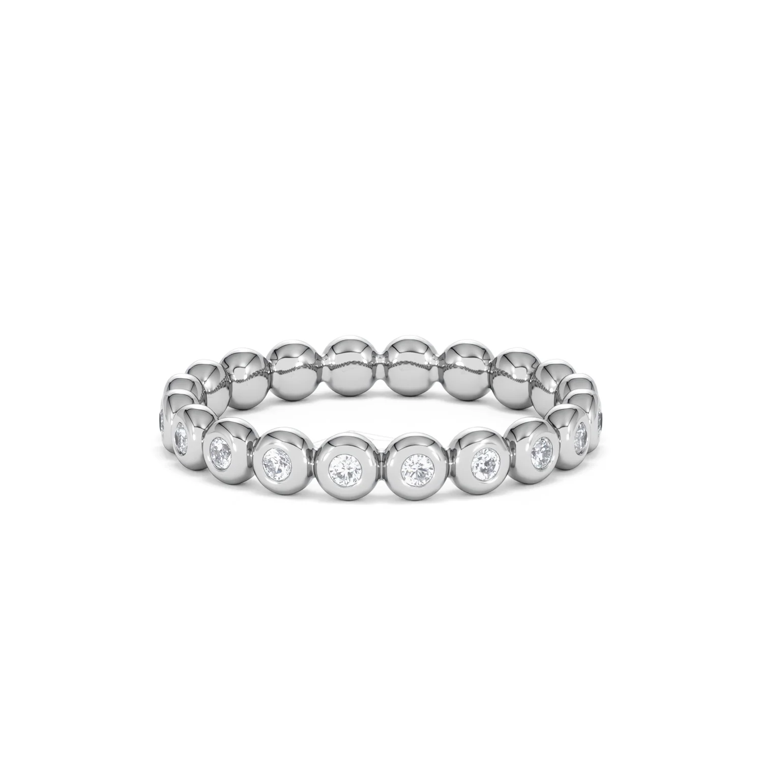 Bezel-Set Eternity Lab Diamond Ring 0.33ct in 9K White Gold - Image 33