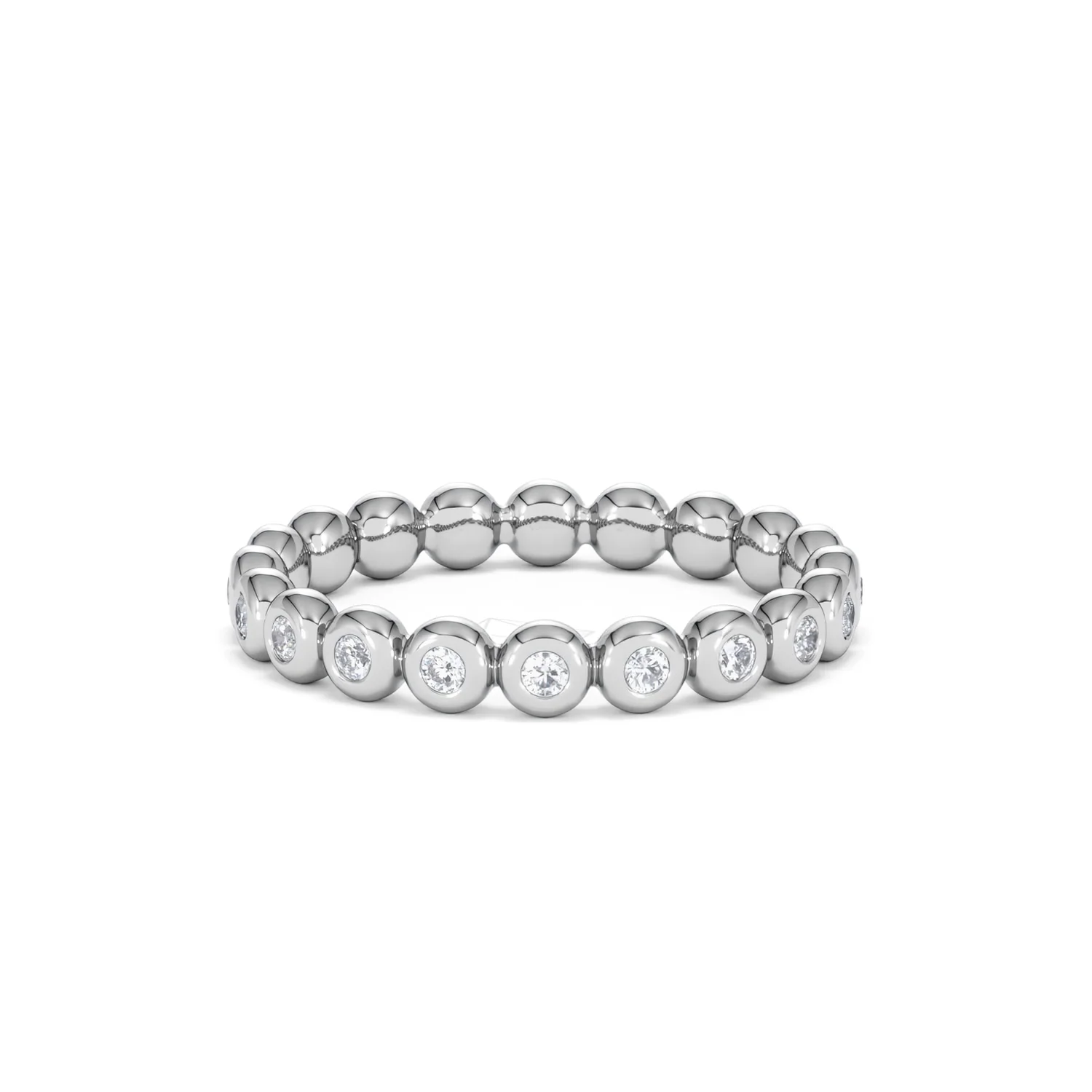 Bezel-Set Eternity Lab Diamond Ring 0.33ct in 9K White Gold - Image 35