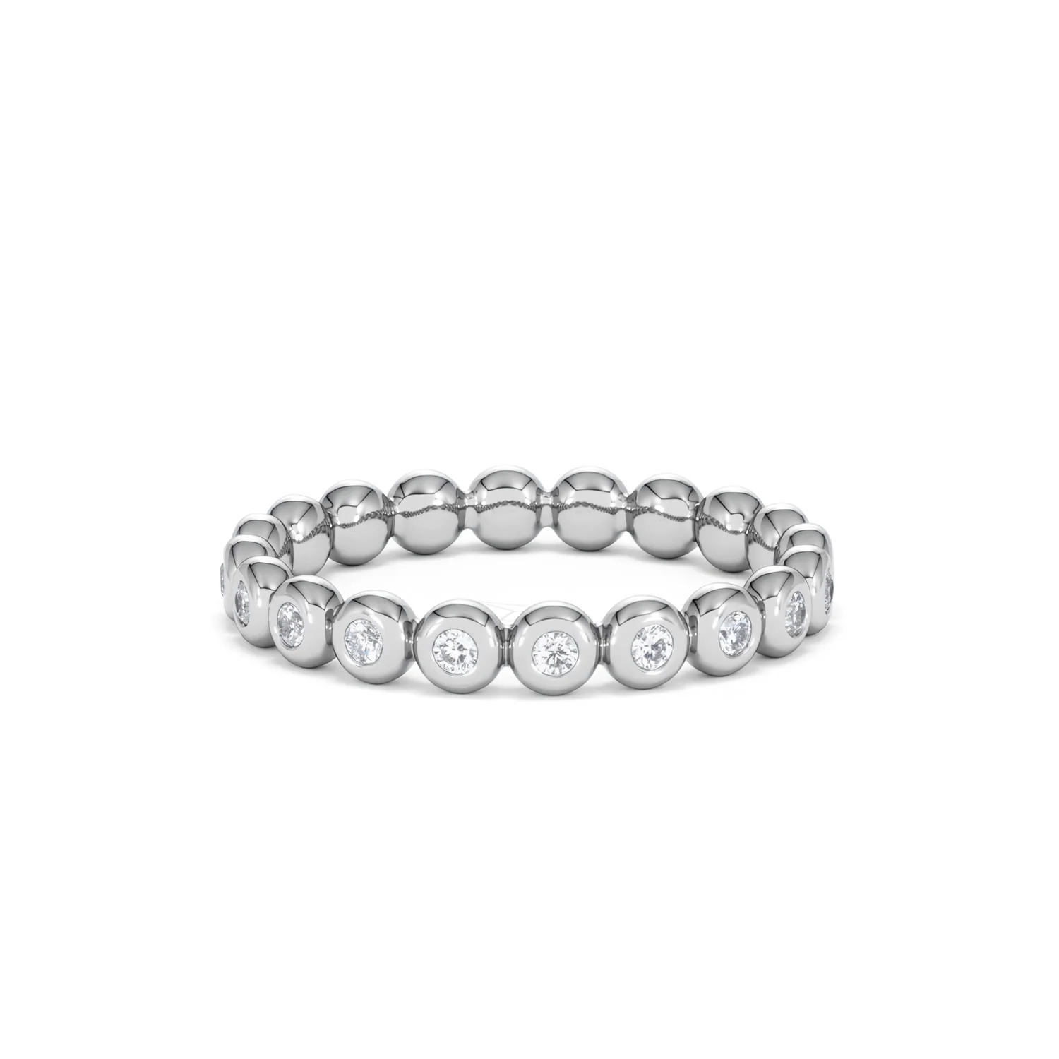 Bezel-Set Eternity Lab Diamond Ring 0.33ct in 9K White Gold - Image 36