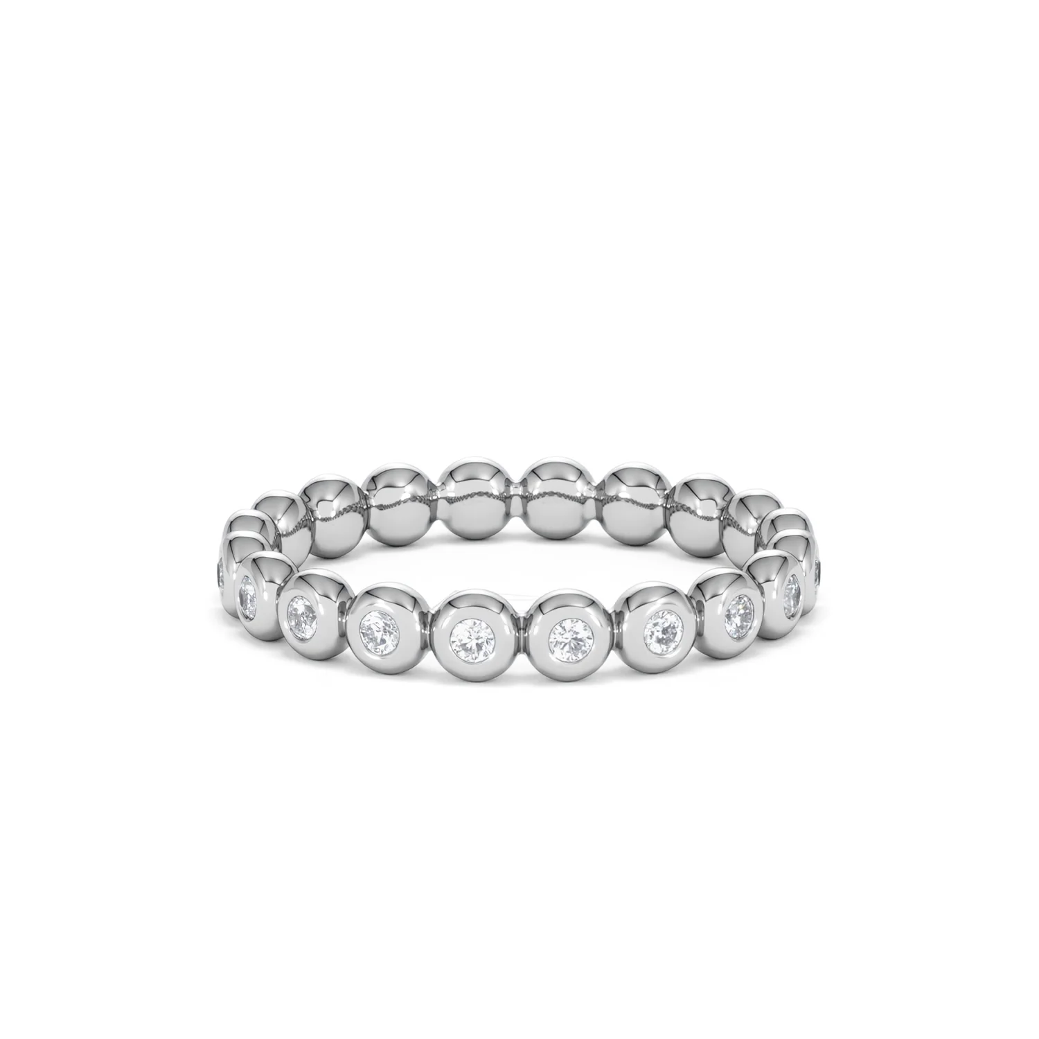 Bezel-Set Eternity Lab Diamond Ring 0.33ct in 9K White Gold - Image 37
