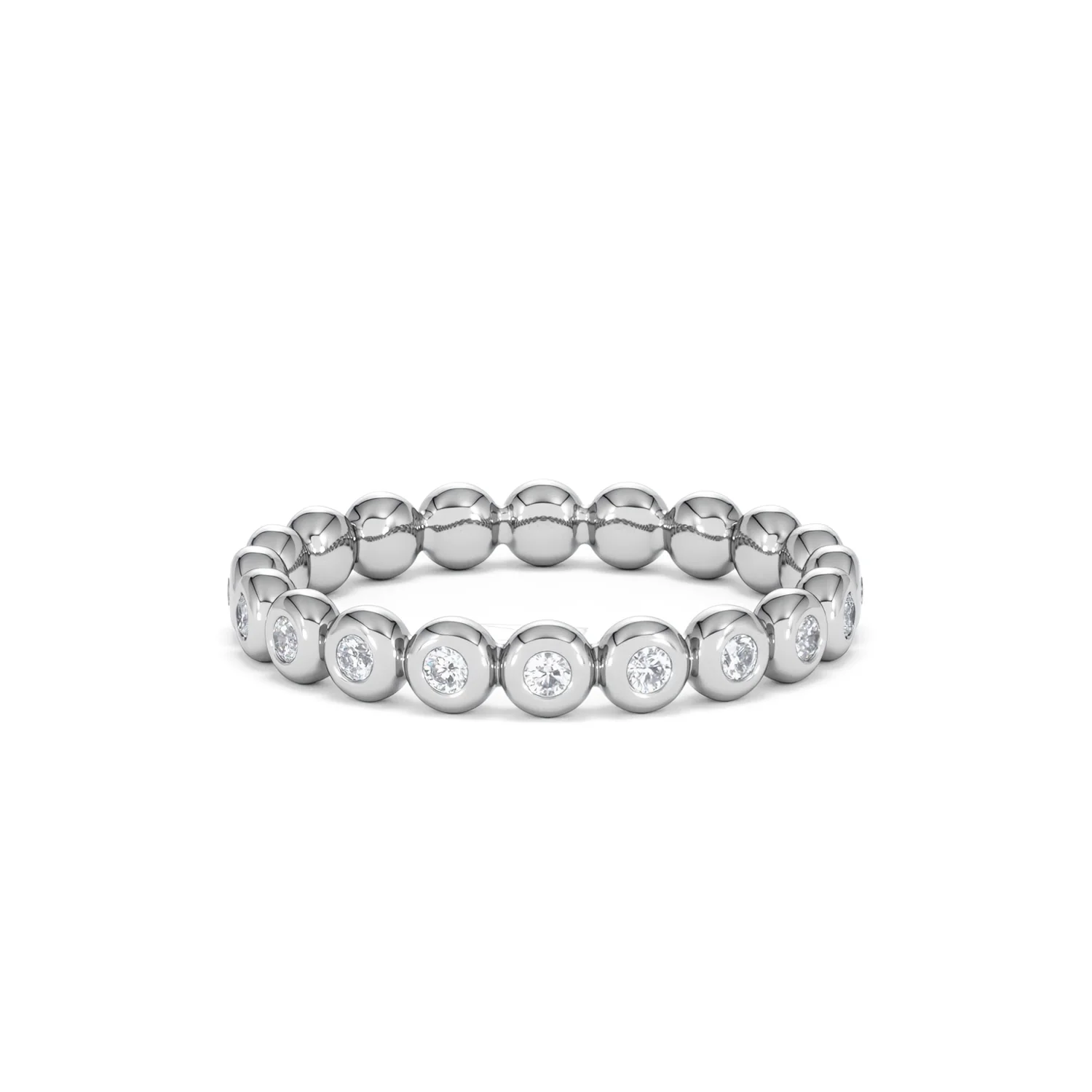 Bezel-Set Eternity Lab Diamond Ring 0.33ct in 9K White Gold - Image 39