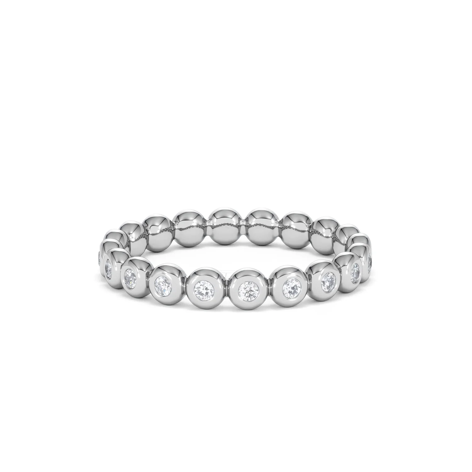 Bezel-Set Eternity Lab Diamond Ring 0.33ct in 9K White Gold - Image 40