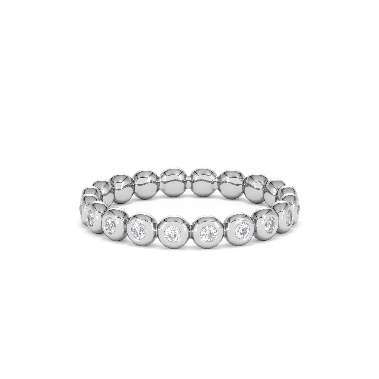 Bezel-Set Eternity Lab Diamond Ring 0.33ct in 9K White Gold - Image 45
