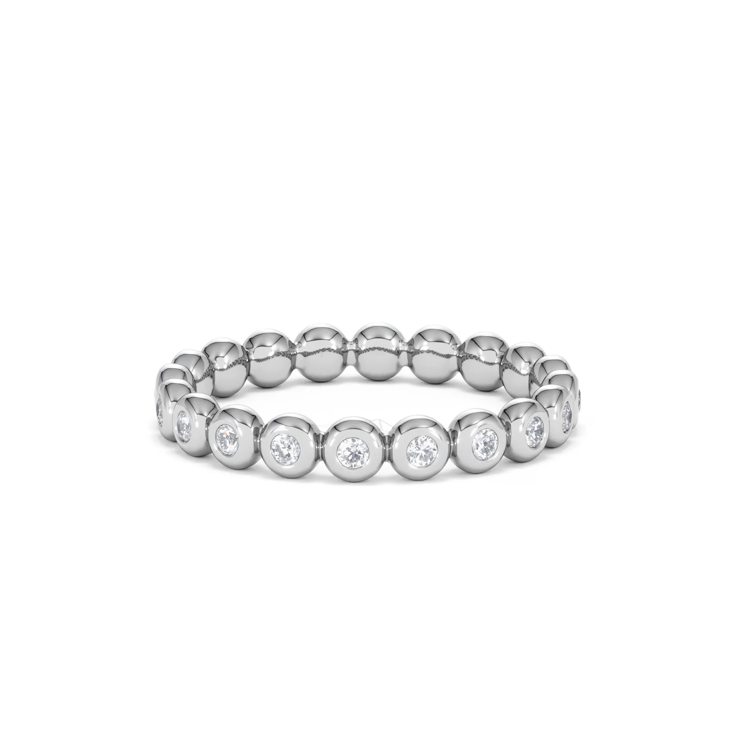 Bezel-Set Eternity Lab Diamond Ring 0.33ct in 9K White Gold - Image 46