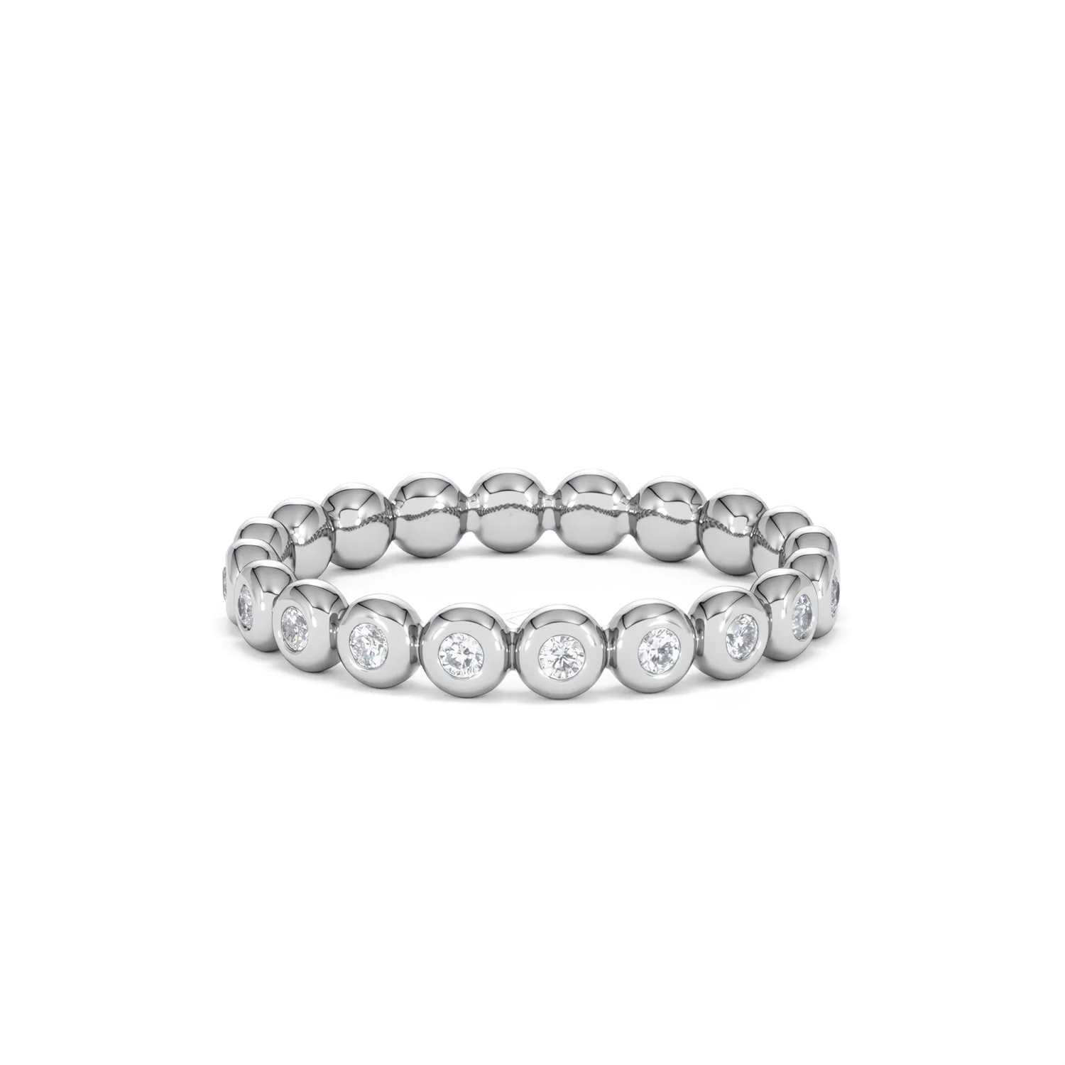 Bezel-Set Eternity Lab Diamond Ring 0.33ct in 9K White Gold - Image 48