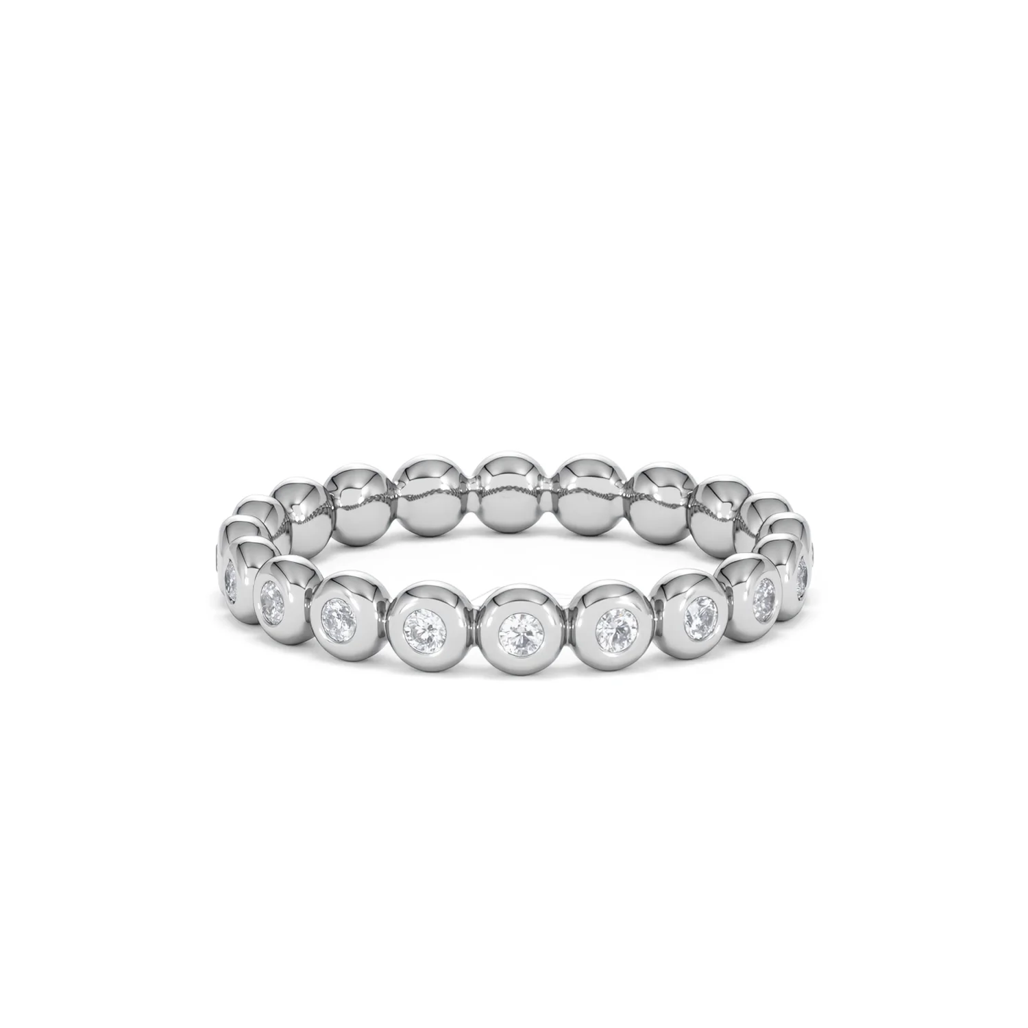 Bezel-Set Eternity Lab Diamond Ring 0.33ct in 9K White Gold - Image 55