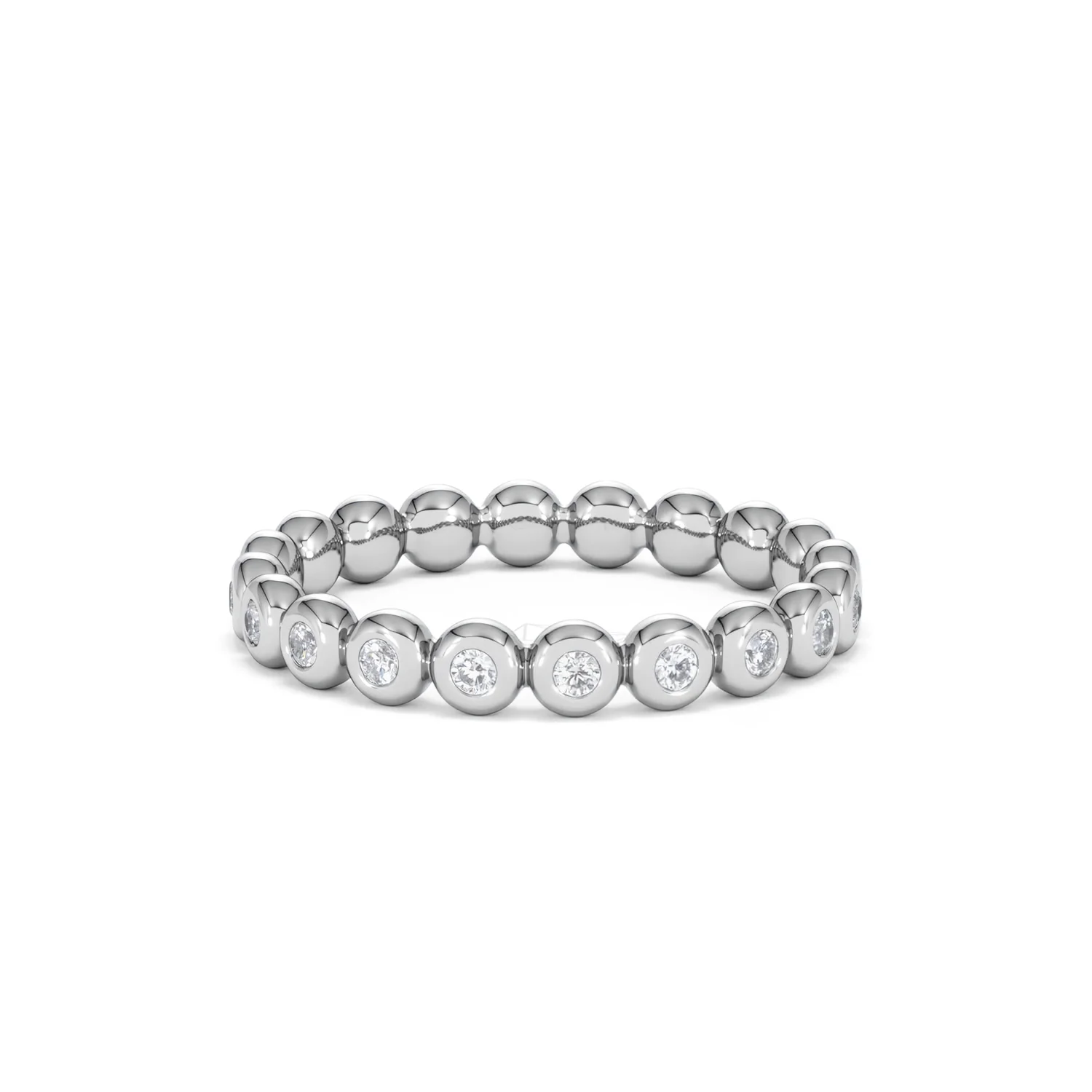 Bezel-Set Eternity Lab Diamond Ring 0.33ct in 9K White Gold - Image 56