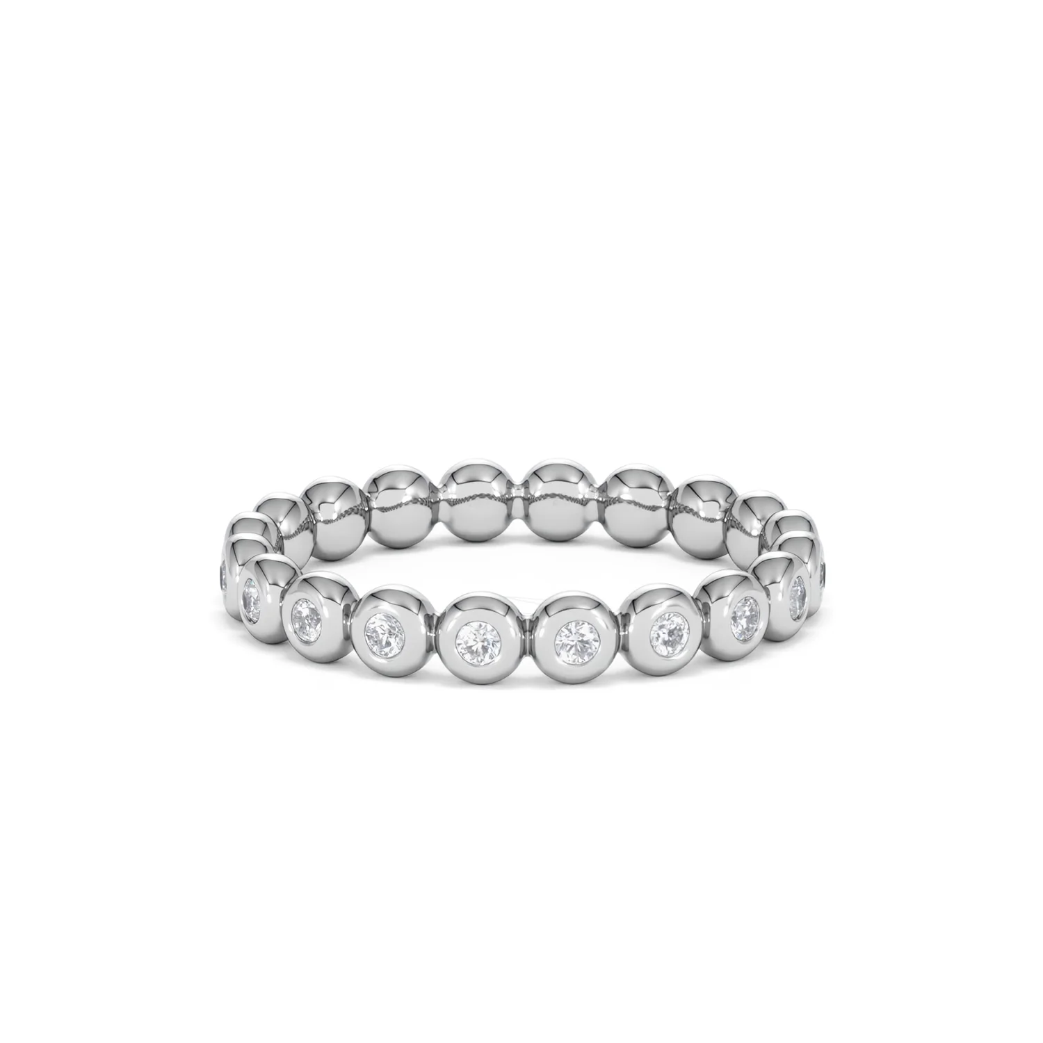 Bezel-Set Eternity Lab Diamond Ring 0.33ct in 9K White Gold - Image 57
