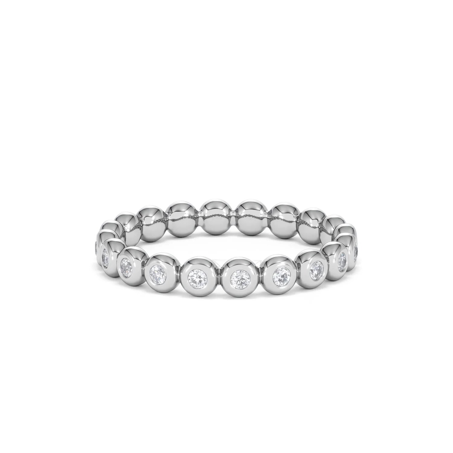 Bezel-Set Eternity Lab Diamond Ring 0.33ct in 9K White Gold - Image 60