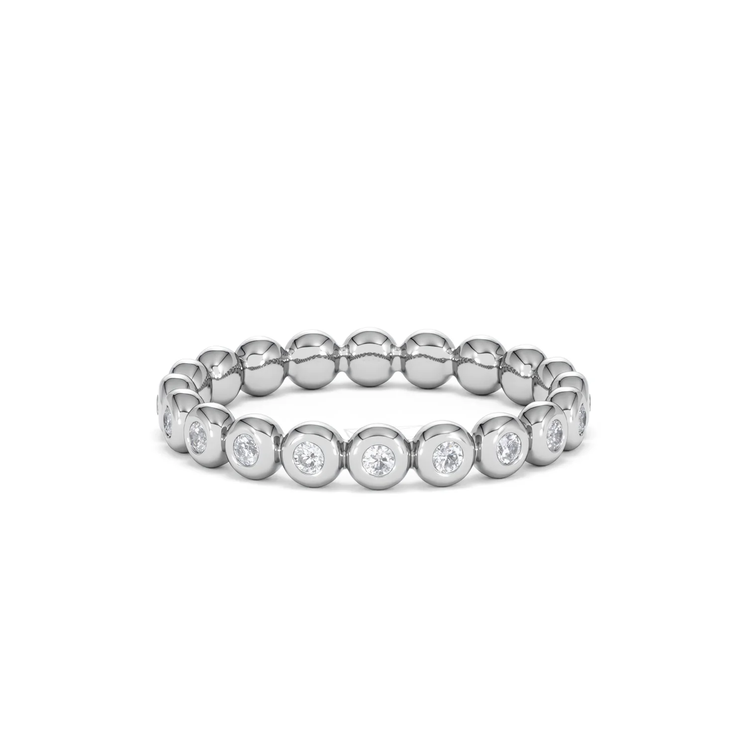 Bezel-Set Eternity Lab Diamond Ring 0.33ct in 9K White Gold - Image 63