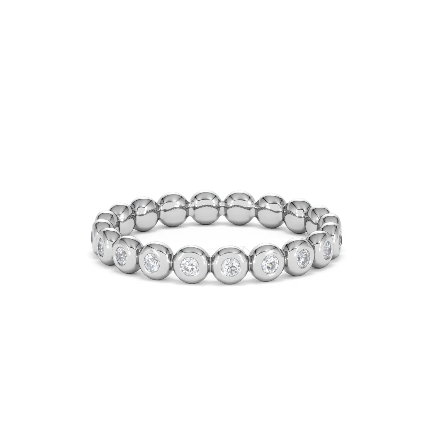 Bezel-Set Eternity Lab Diamond Ring 0.33ct in 9K White Gold - Image 64